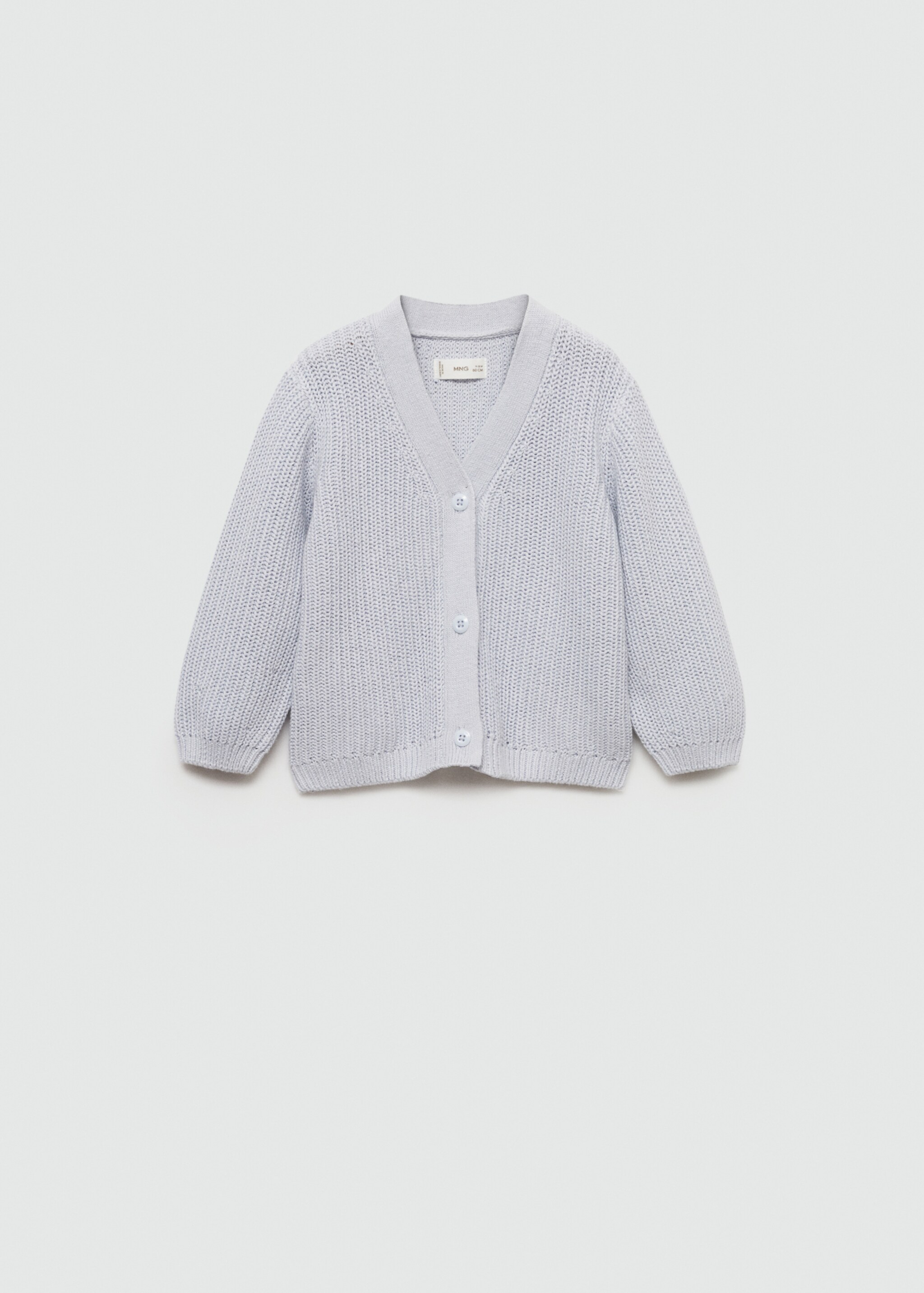 Button knit cardigan - Article without model, Sky Blue. Ref: 77062927-00.