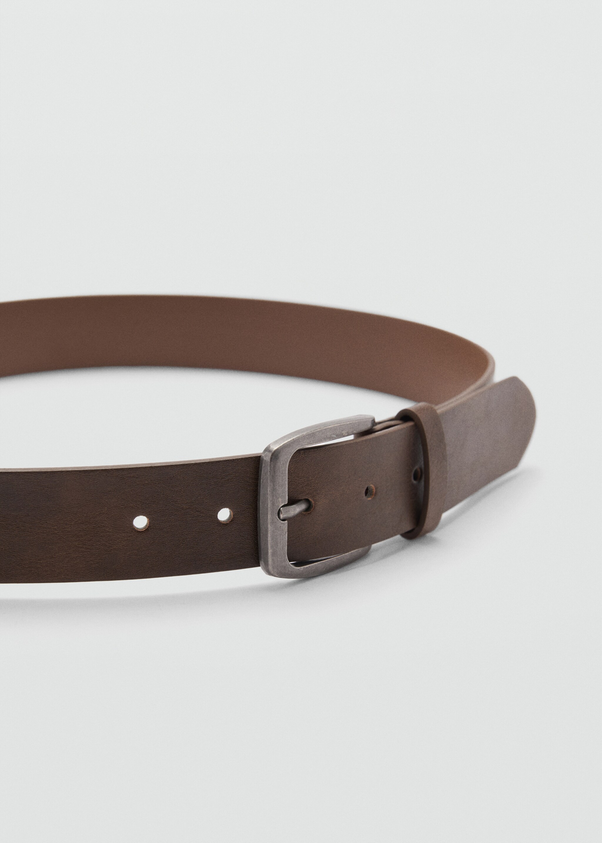 Faux-leather belt - Medium plane, Chocolate. Ref: 77062929-00.