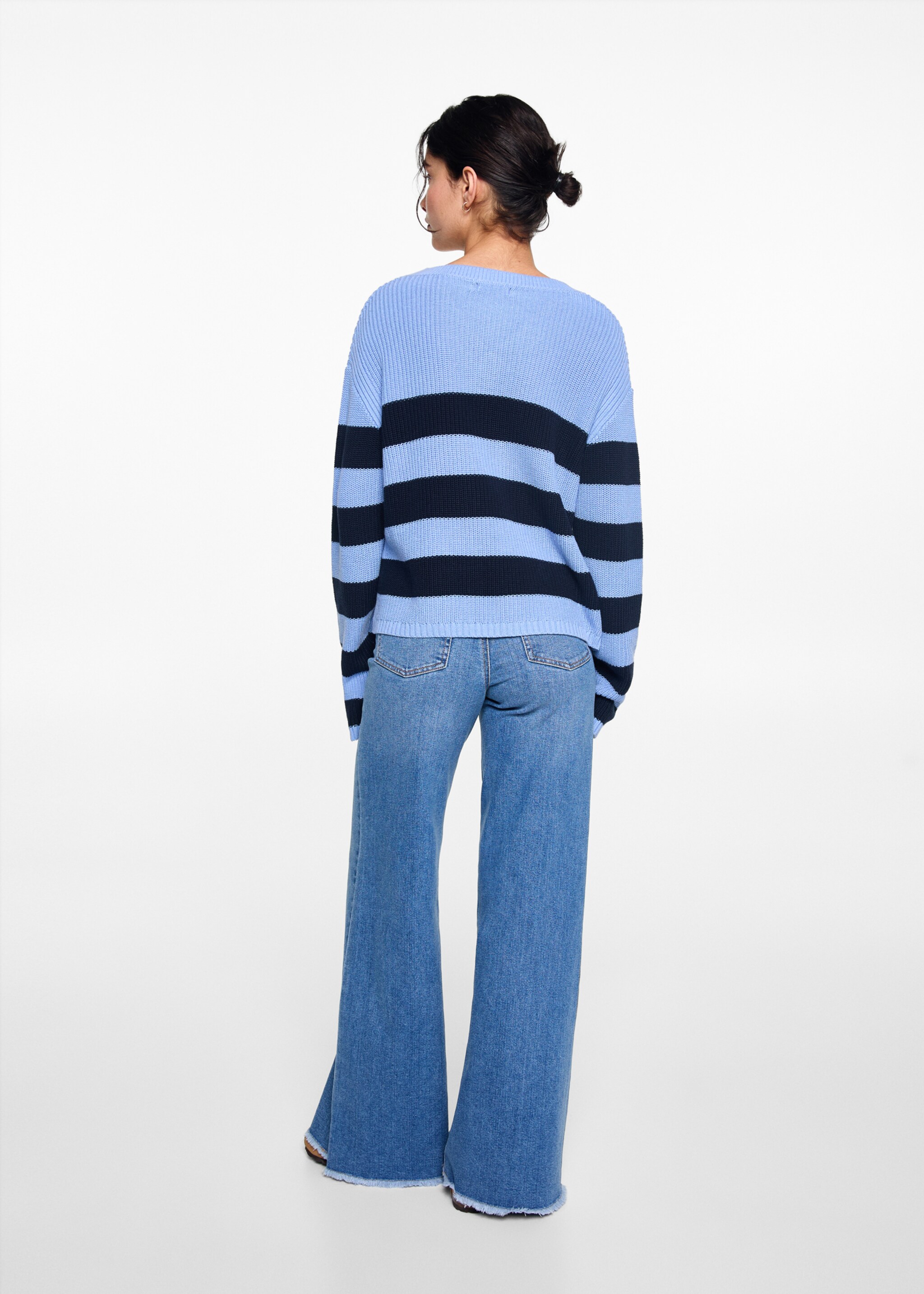 Striped sweater - Reverse of the article, Blue. Ref: 77062931-00.