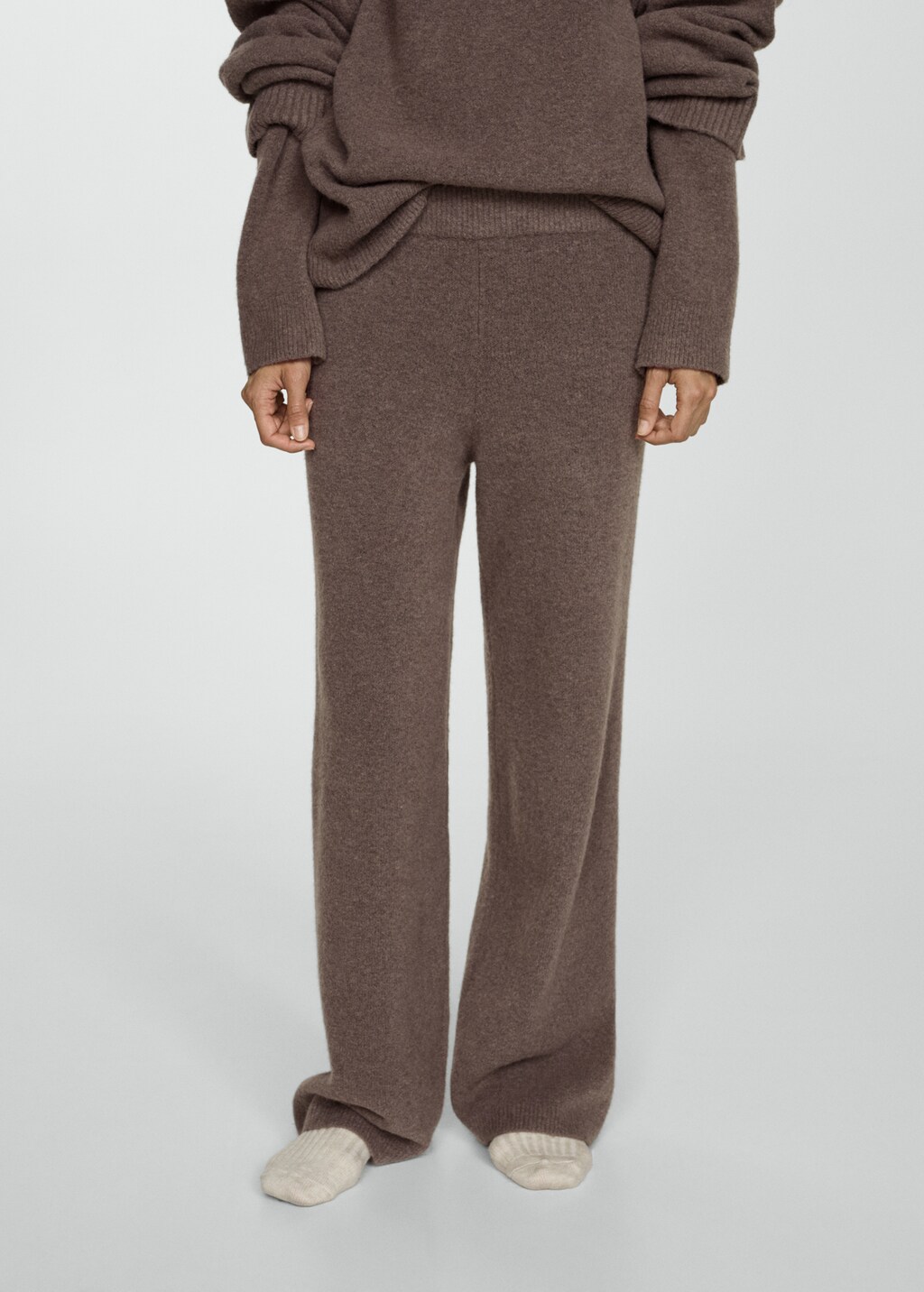 Straight knitted pants - Women | MANGO OUTLET USA