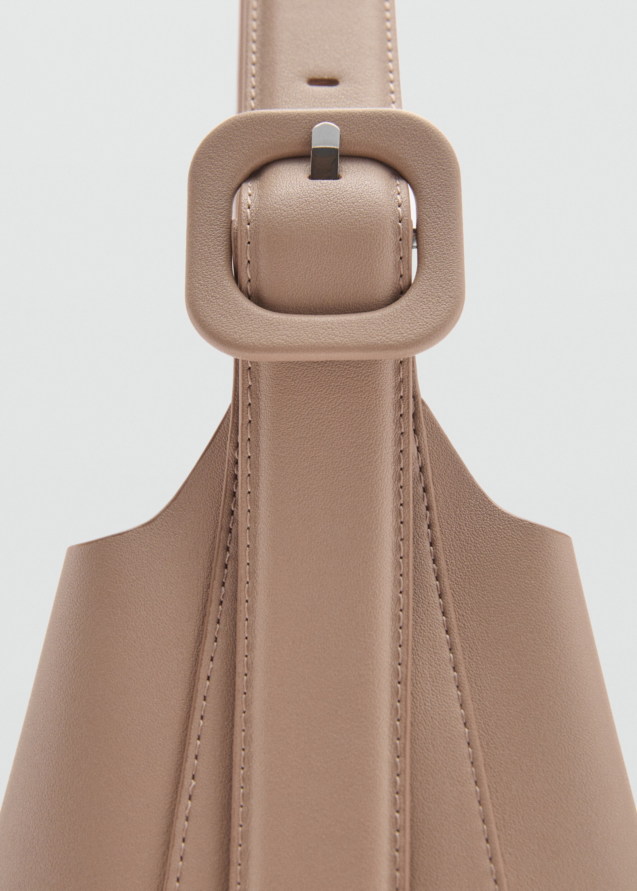 Shopper bag with buckle - Details of the article 1, Light/Pastel Brown. Ref: 77063270-00.