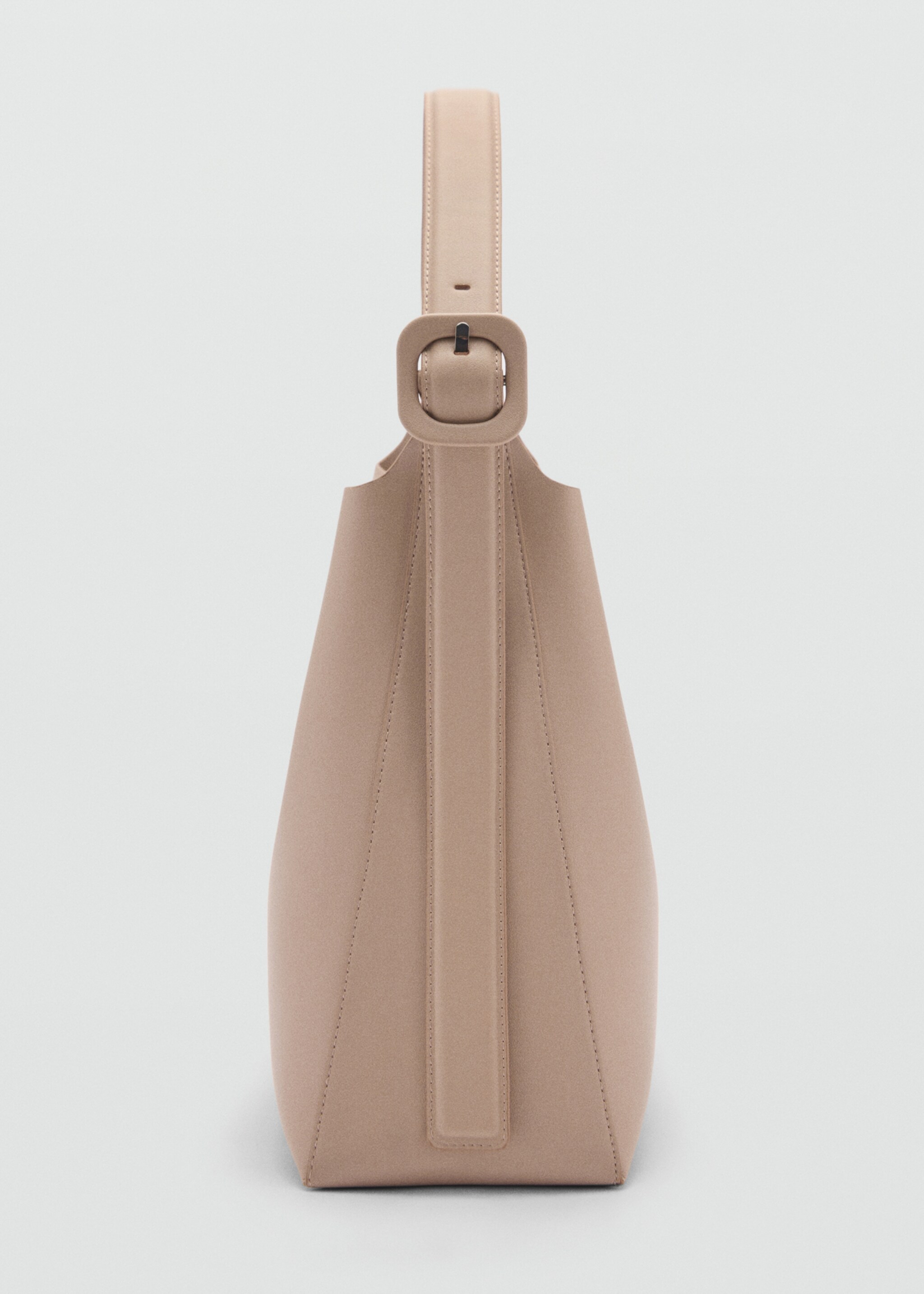 Shopper bag with buckle - Details of the article 3, Light/Pastel Brown. Ref: 77063270-00.
