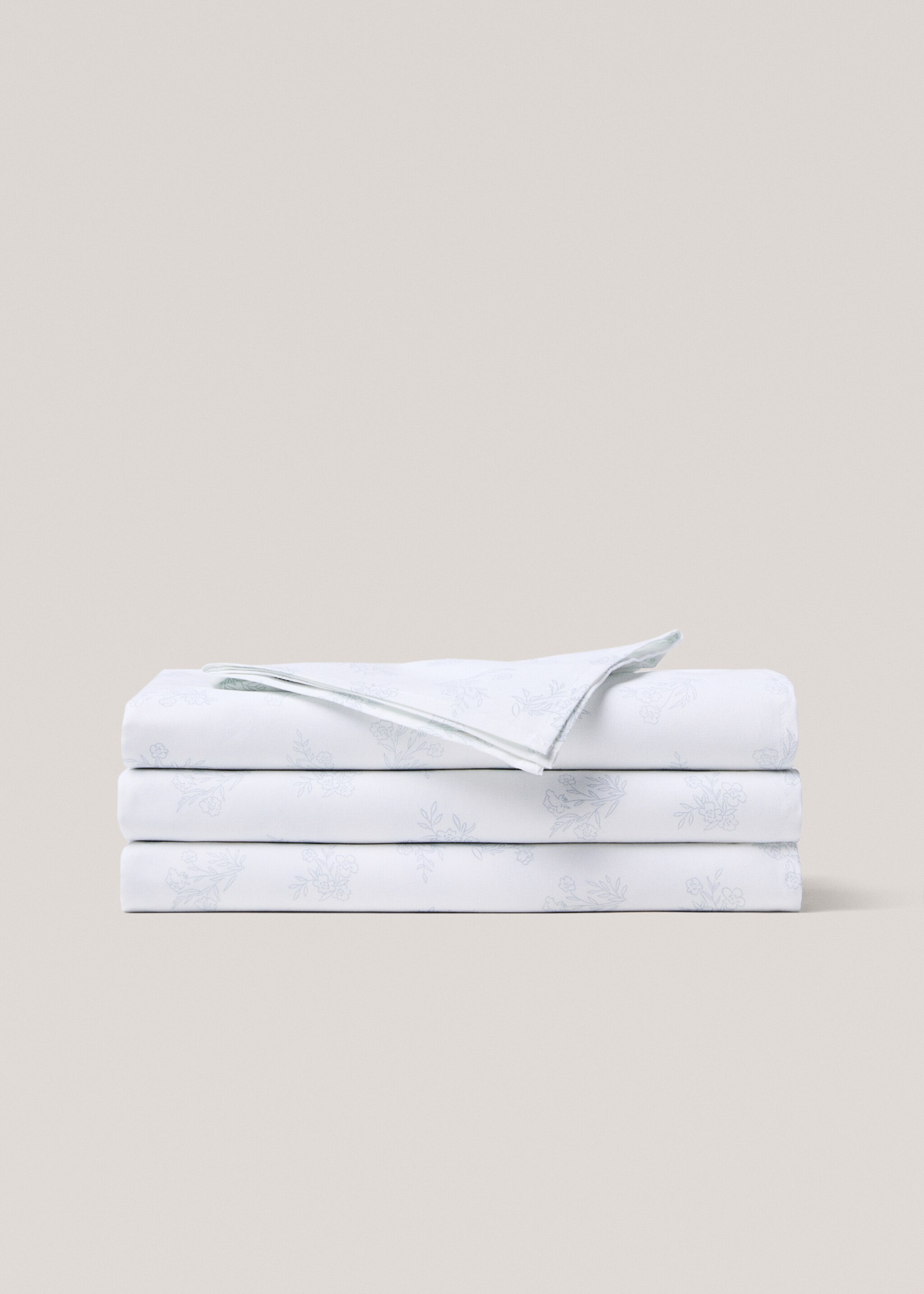 100% cotton tablecloth with floral design for 6 to 8 diners - Article without model, White. Ref: 77063277-00.