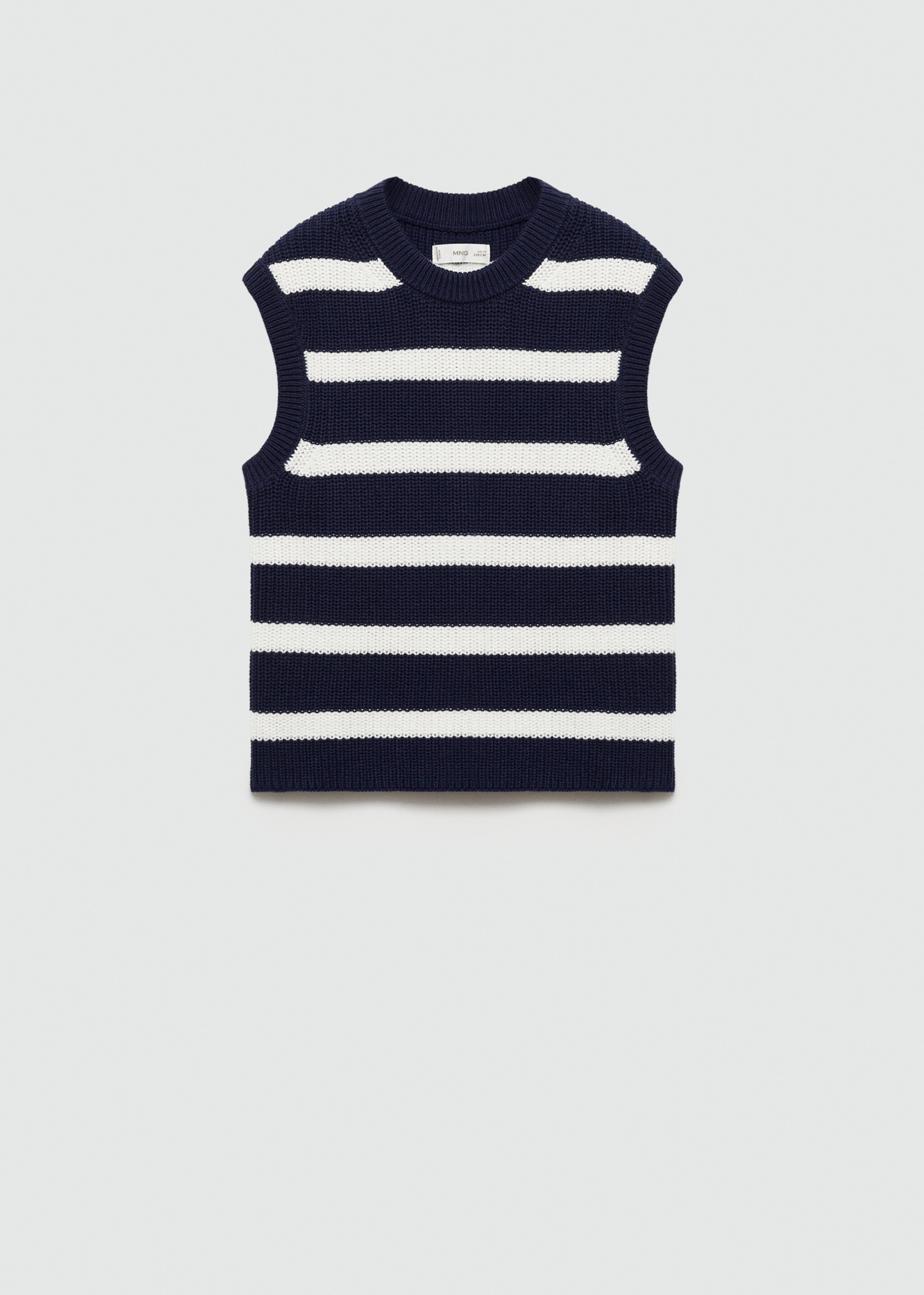 Gestreept gebreid vest - Artikel zonder model, Donkermarine. Ref: 77063286-00.