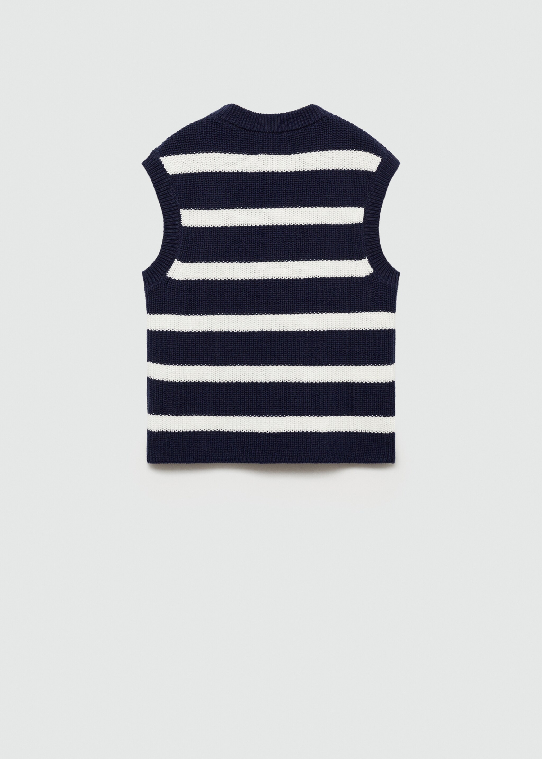 Gestreept gebreid vest - Achterkant van het artikel, Donkermarine. Ref: 77063286-00.