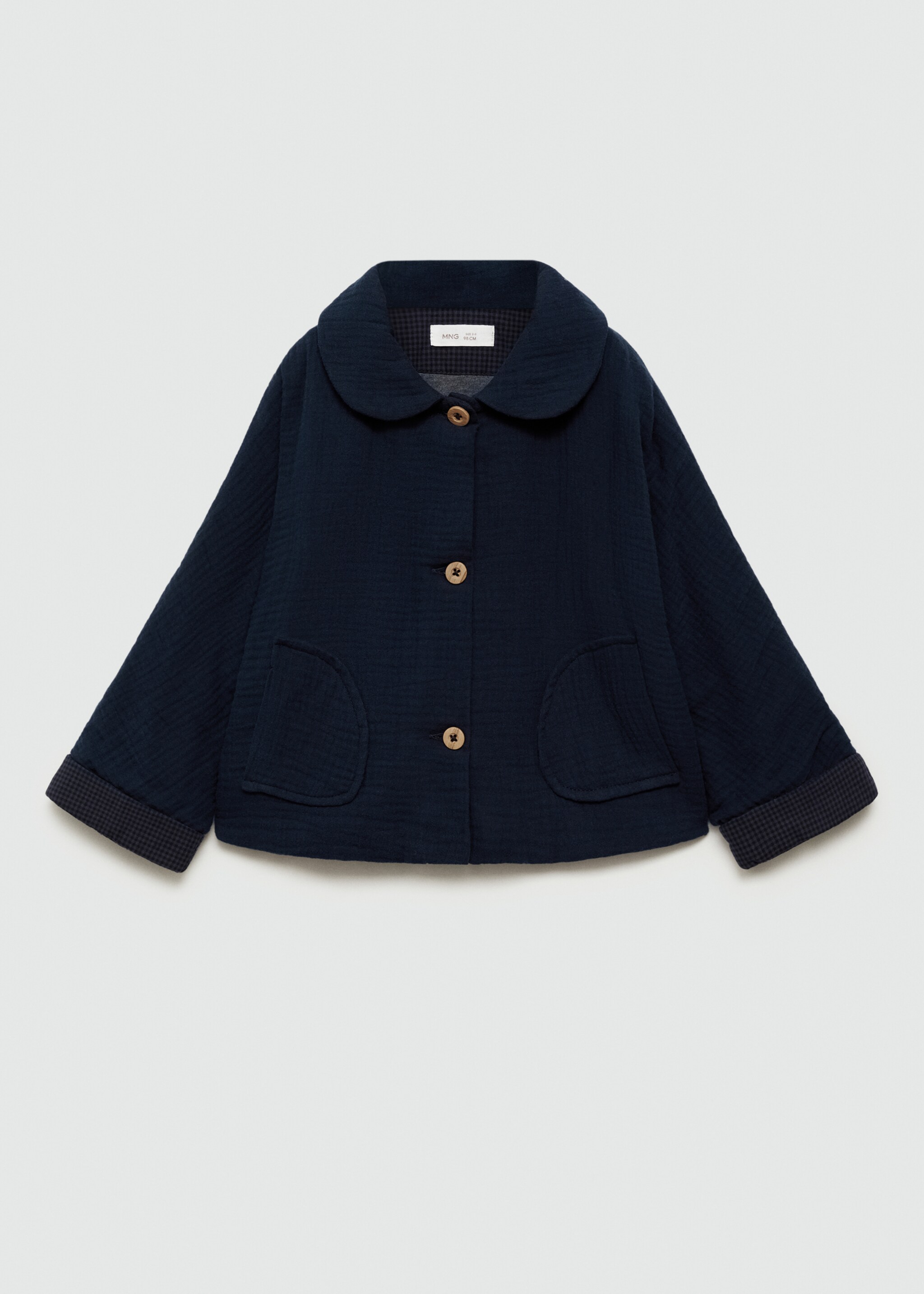 Cheesecloth jacket with pockets - Article without model, Dark Navy. Ref: 77063291-00.