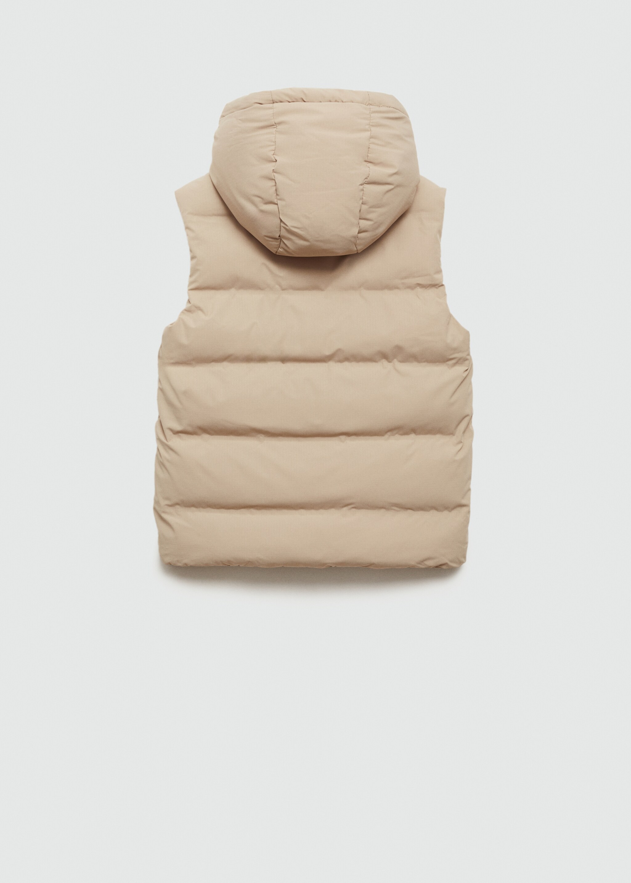 Quilted gilet with hood - Reverse of the article, Ice Grey. Ref: 77063665-00.