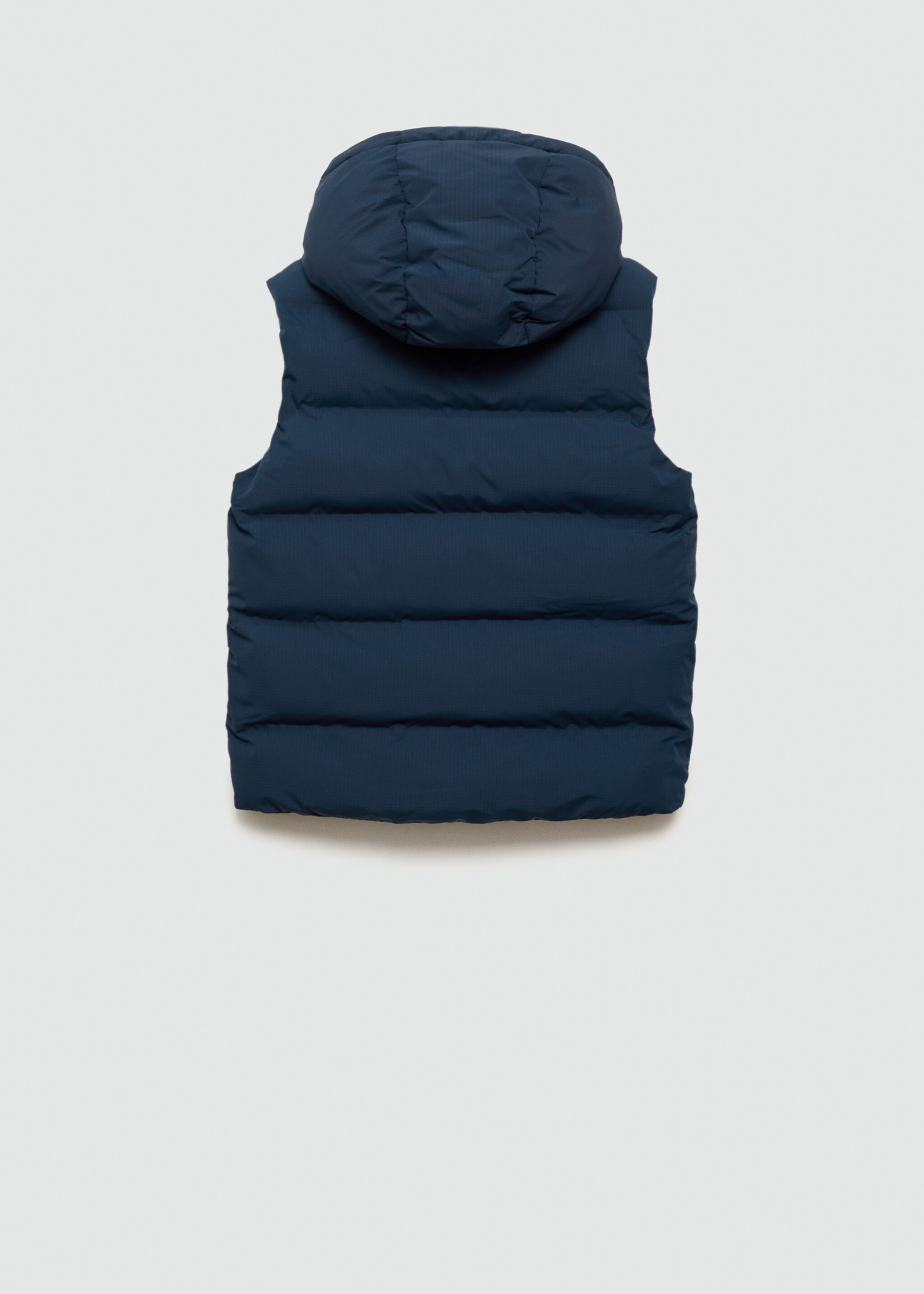 Quilted gilet with hood - Reverse of the article, Dark Navy. Ref: 77063665-00.
