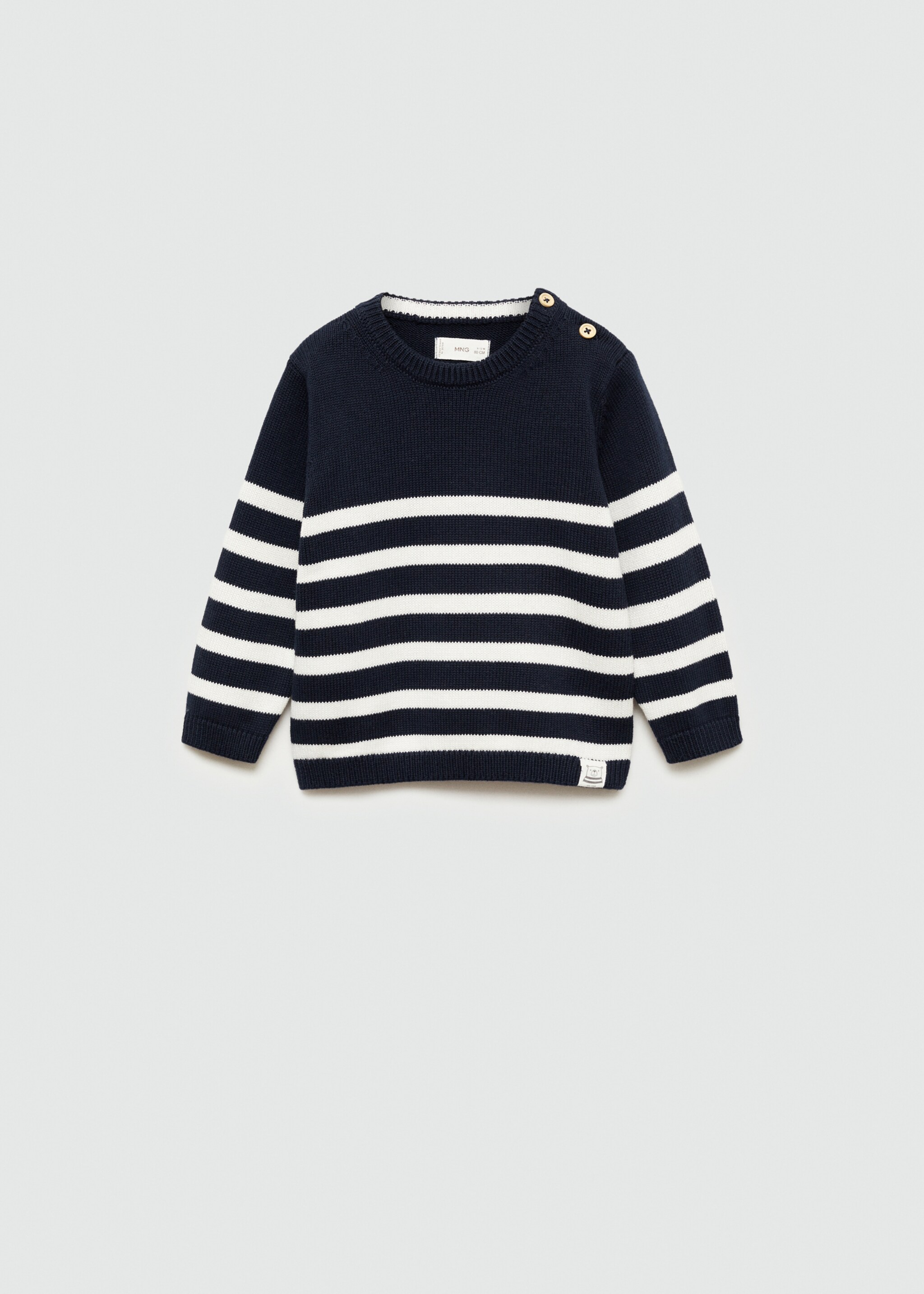 Buttons detail knit sweater - Article without model, Dark Navy. Ref: 77064009-00.