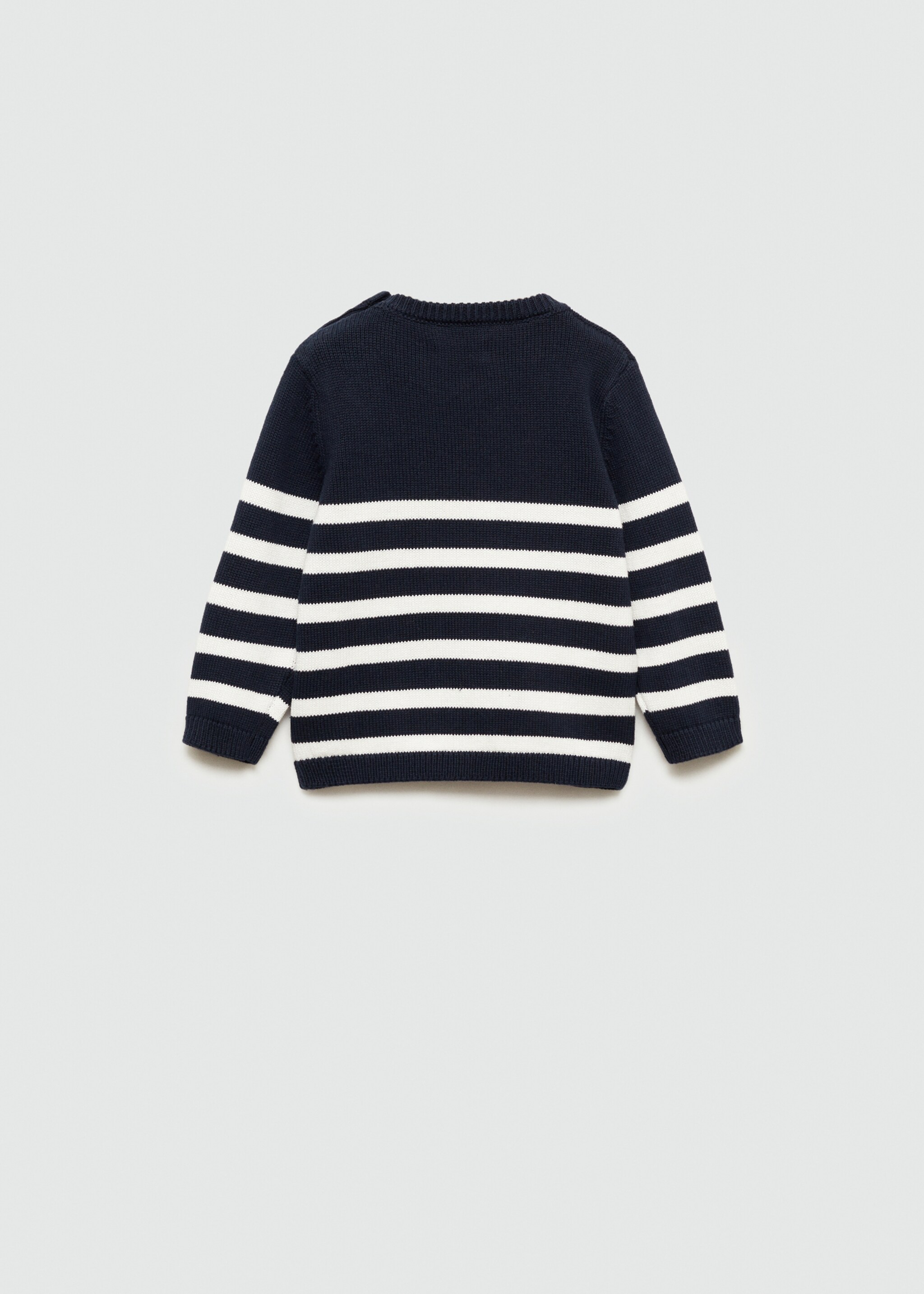 Buttons detail knit sweater - Reverse of the article, Dark Navy. Ref: 77064009-00.