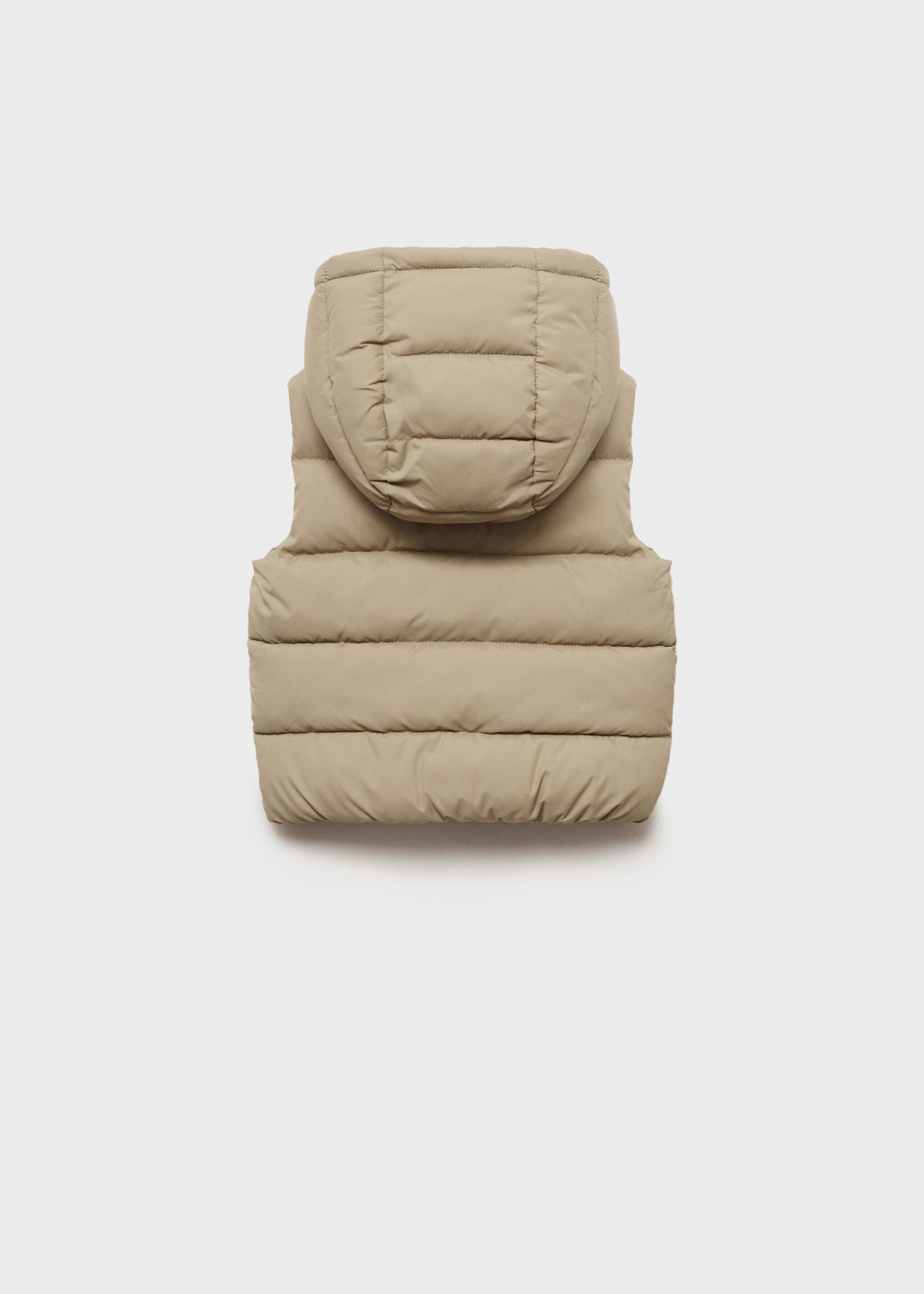 Quilted gilet with hood - Reverse of the article, Ivory White. Ref: 77064010-00.