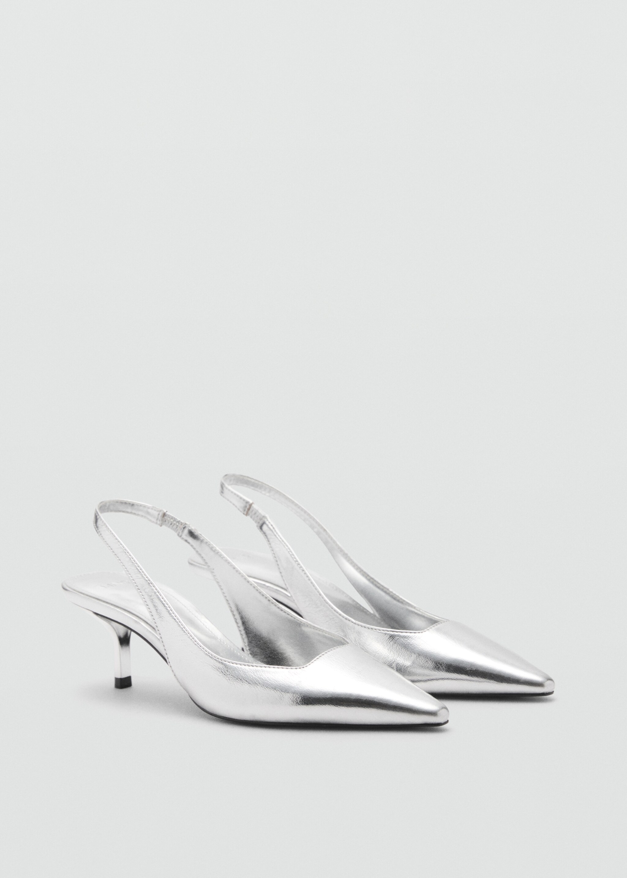 Metallic sling back shoes - Medium plane, Silver. Ref: 77064011-00.