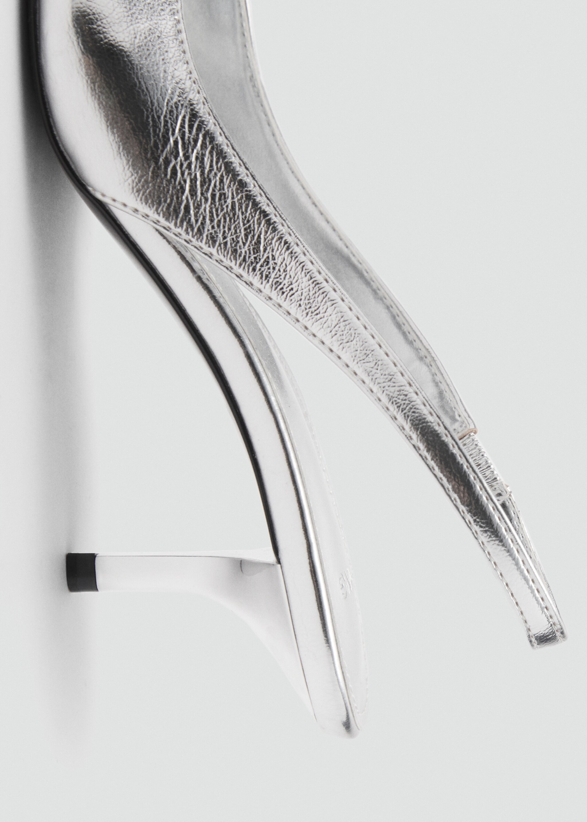 Metallic sling back shoes - Details of the article 1, Silver. Ref: 77064011-00.