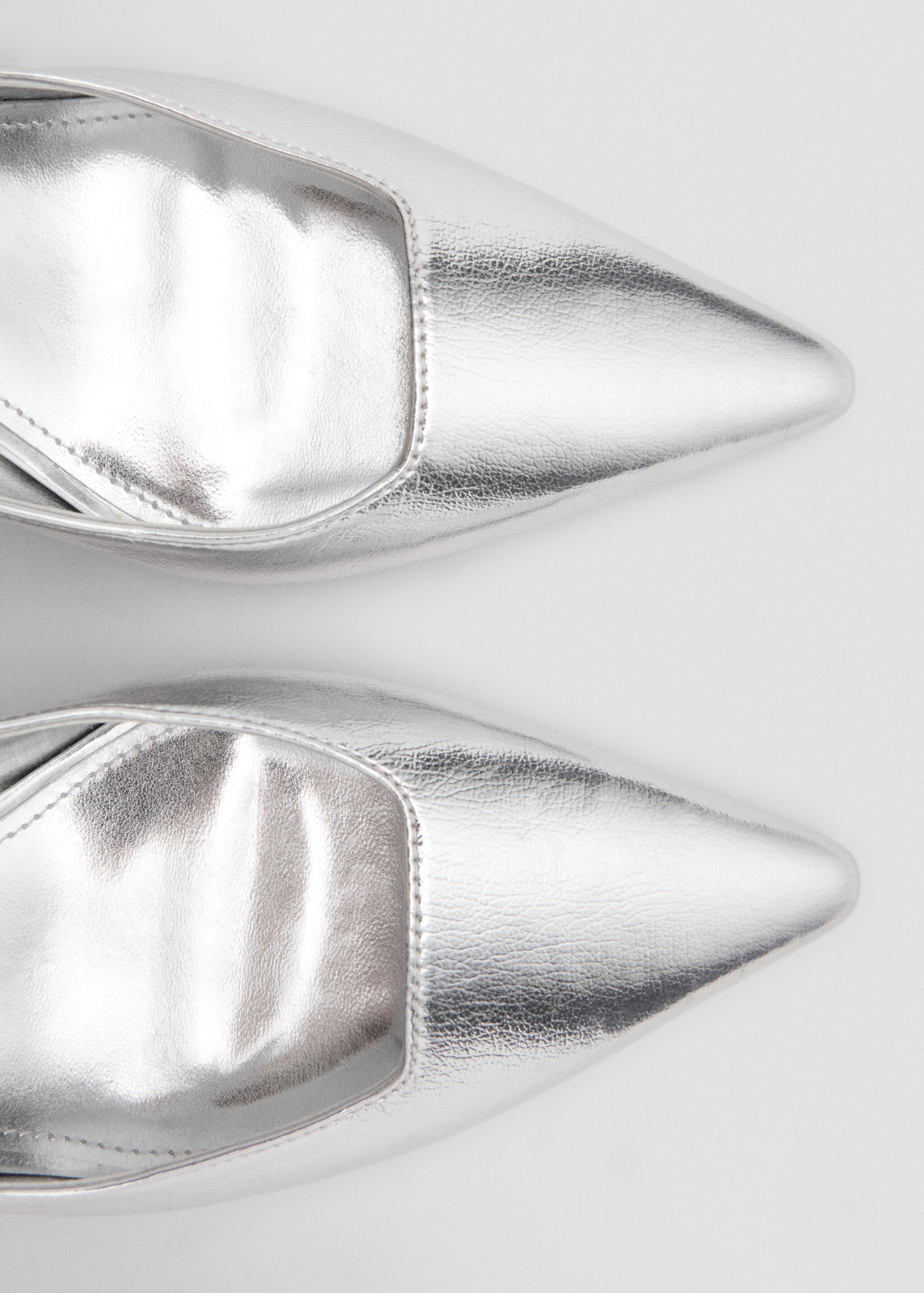 Metallic sling back shoes - Details of the article 2, Silver. Ref: 77064011-00.