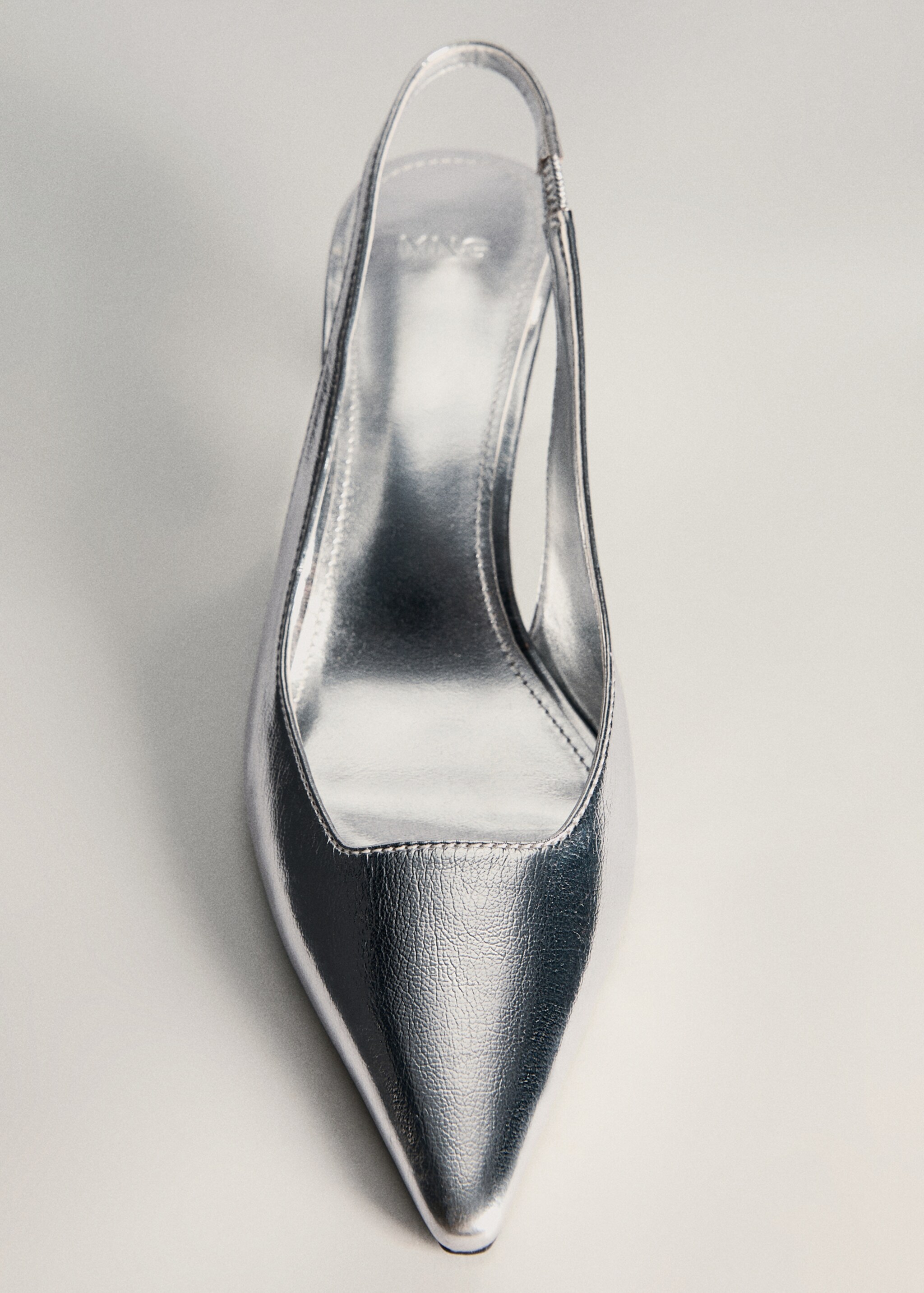 Metallic sling back shoes - Details of the article 5, Silver. Ref: 77064011-00.
