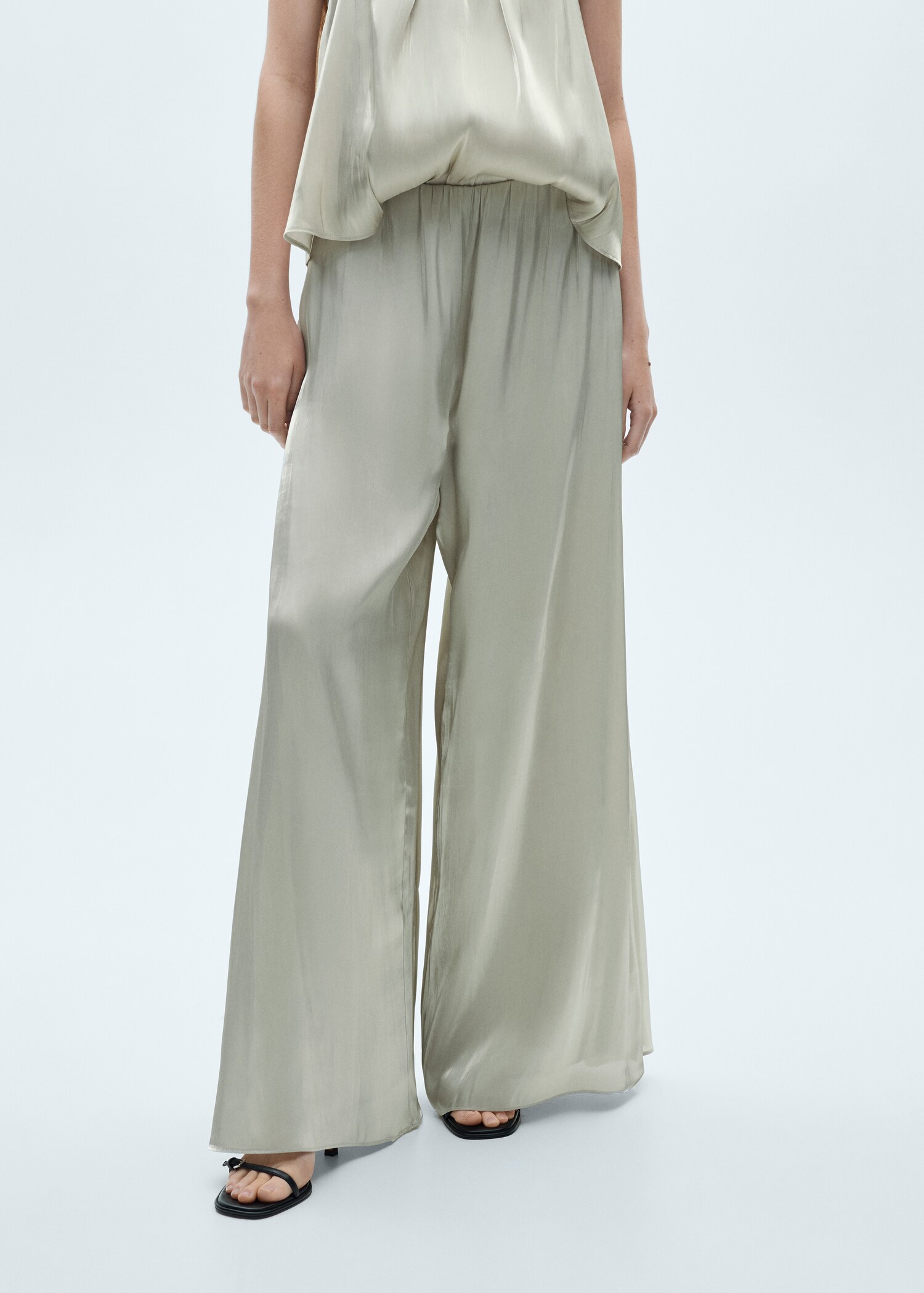 Flowy satin trousers - Medium plane
