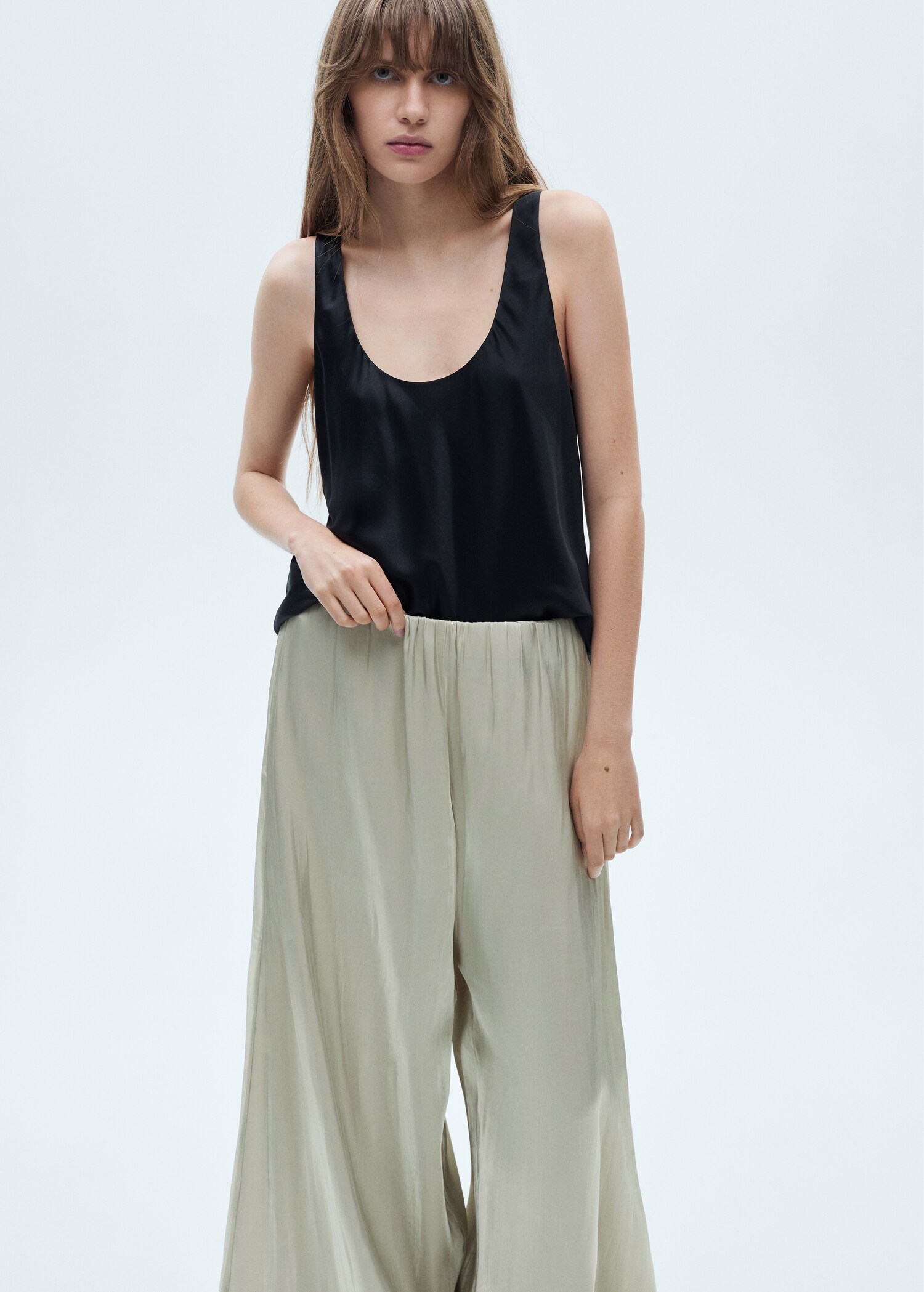 Flowy satin trousers - Details of the article 2