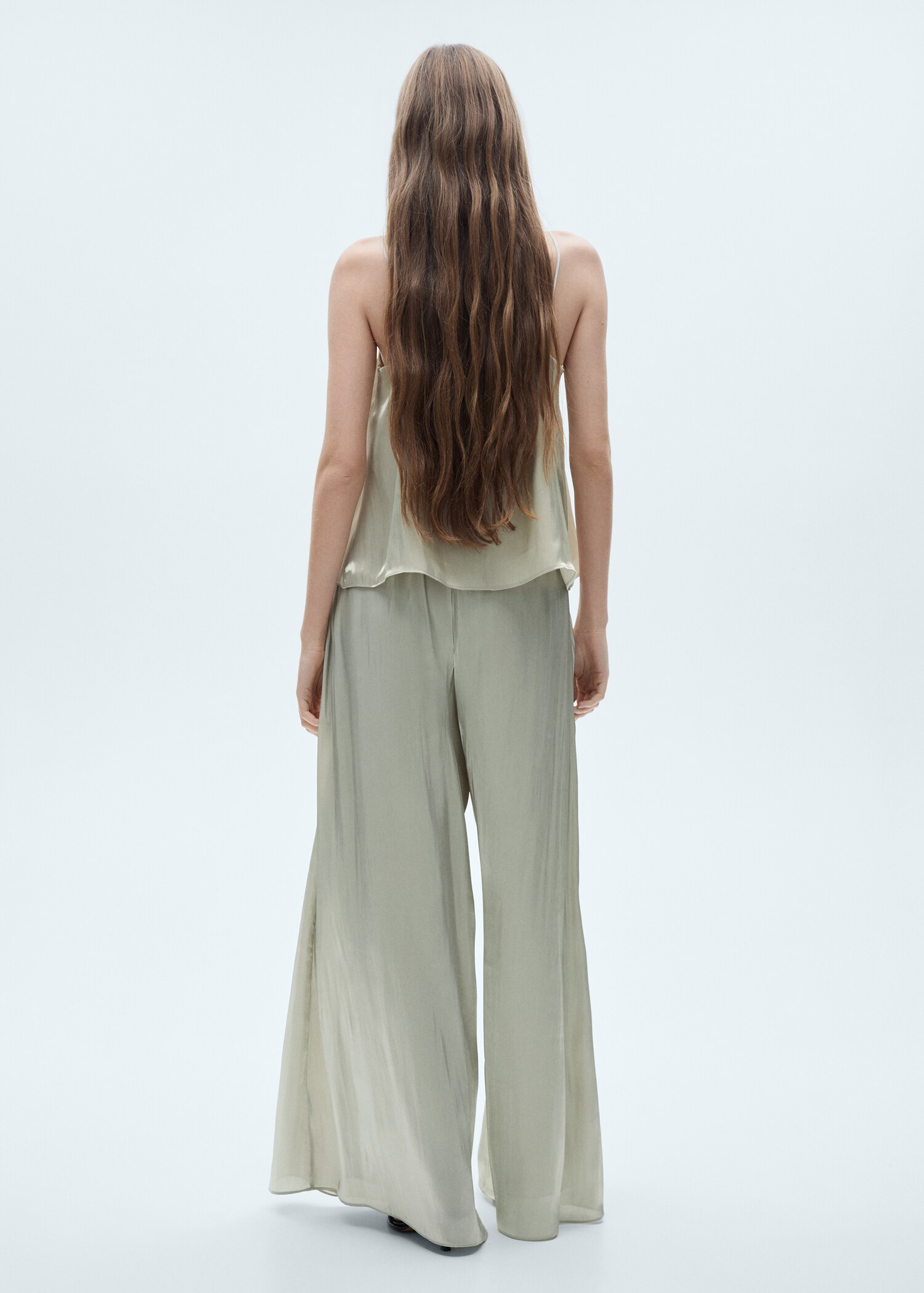Flowy satin trousers - Reverse of the article