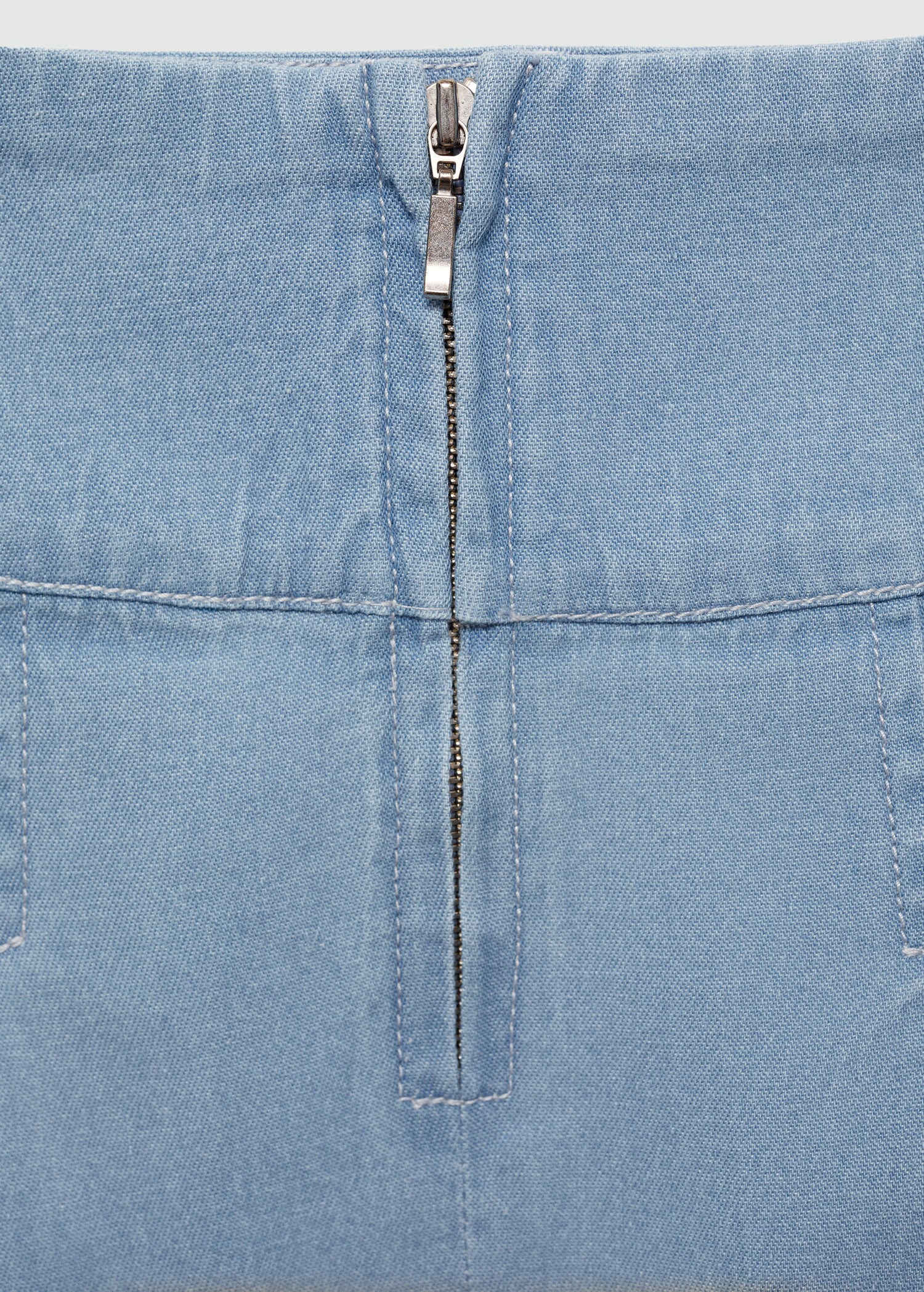 Denim minirok met plooien - Detail van het artikel 0