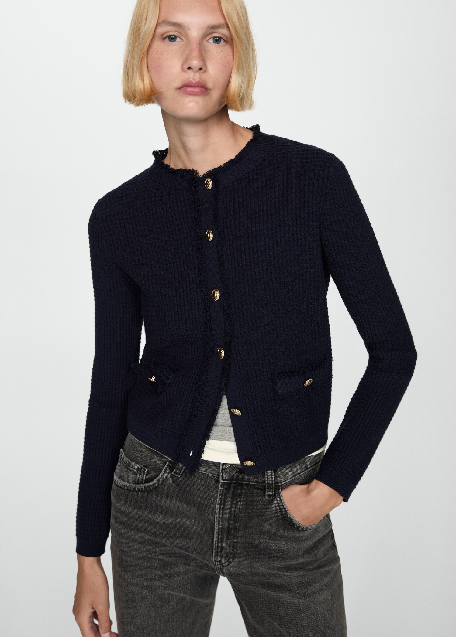 Button knit cardigan - Medium plane