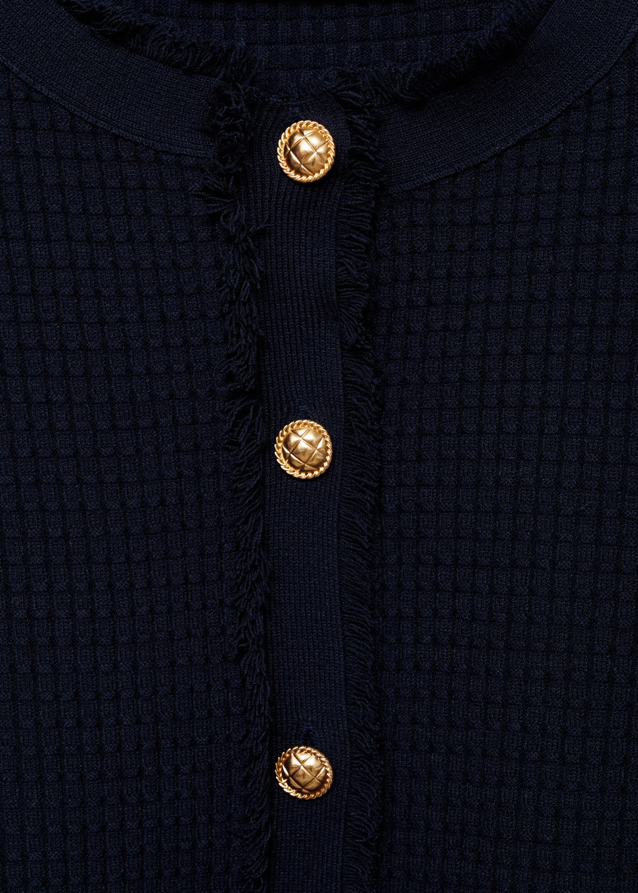Strickjacke mit Knöpfen - Detail des Artikels 0, Dunkles Marineblau. Ref: 77064015-00.