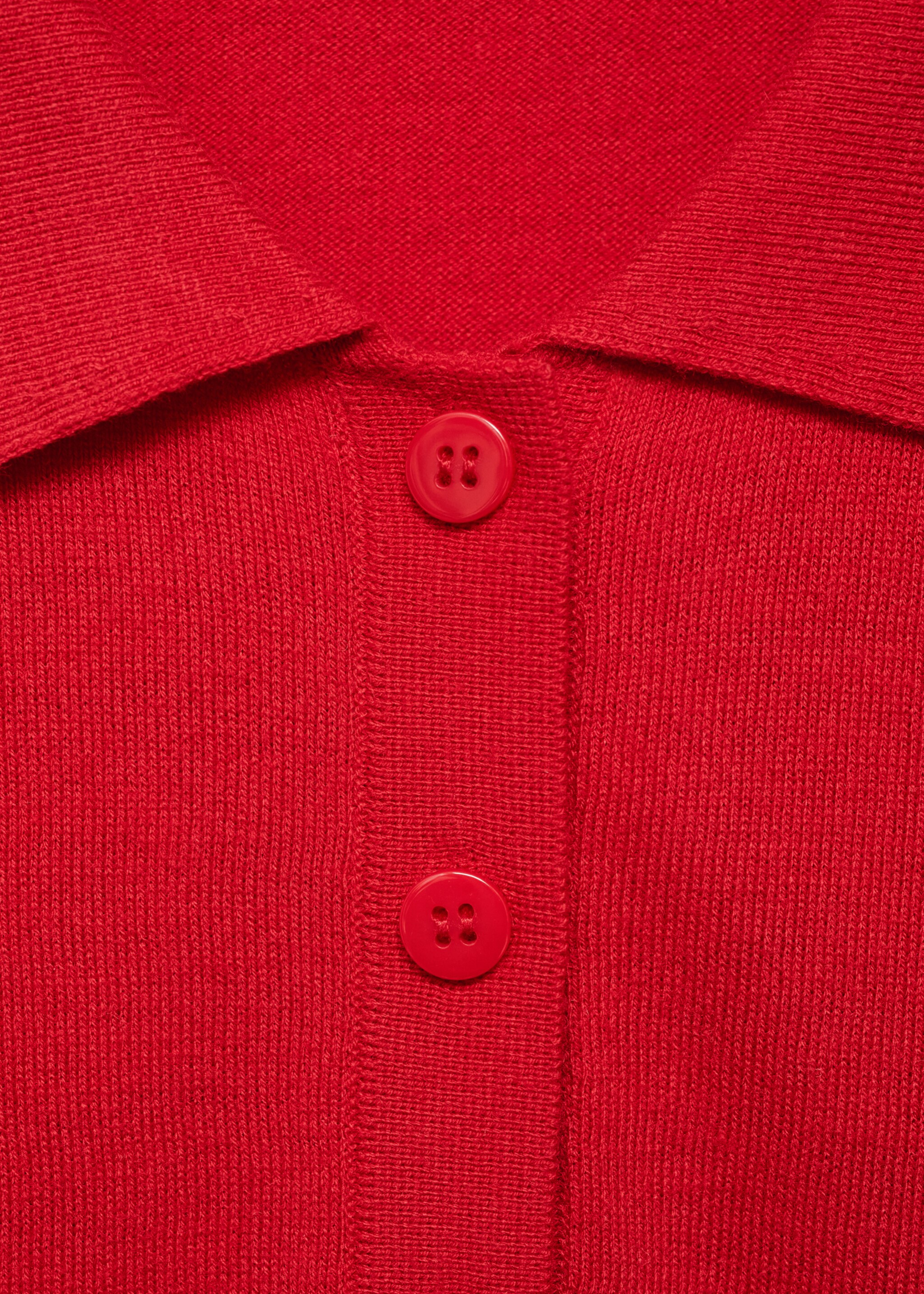 Fine-knit polo neck gilet - Details of the article 8, Red. Ref: 77064021-00.