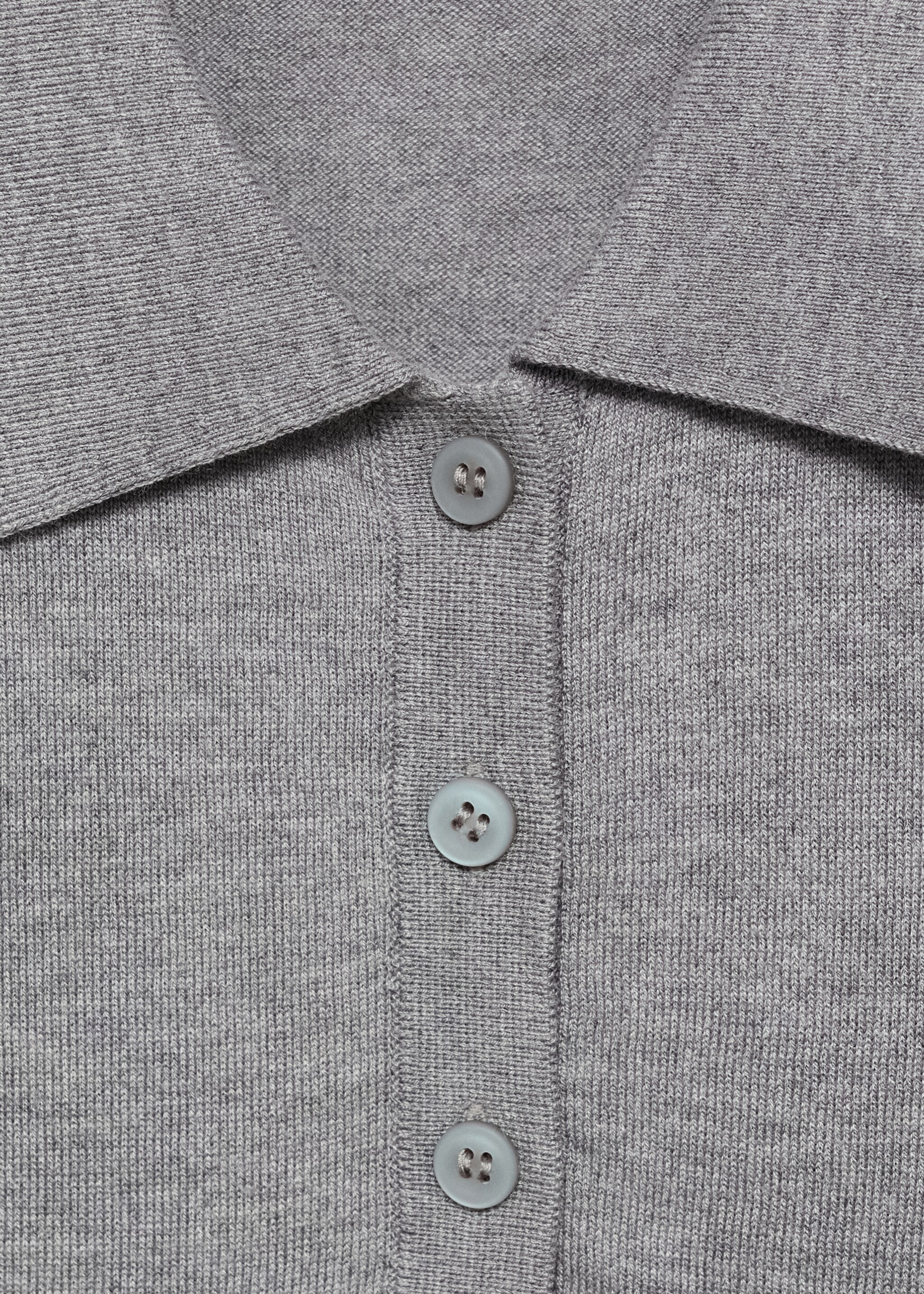 Armilla punt fi coll polo - Detall de l'article 8, Gris mig vigoré. Ref: 77064021-00.