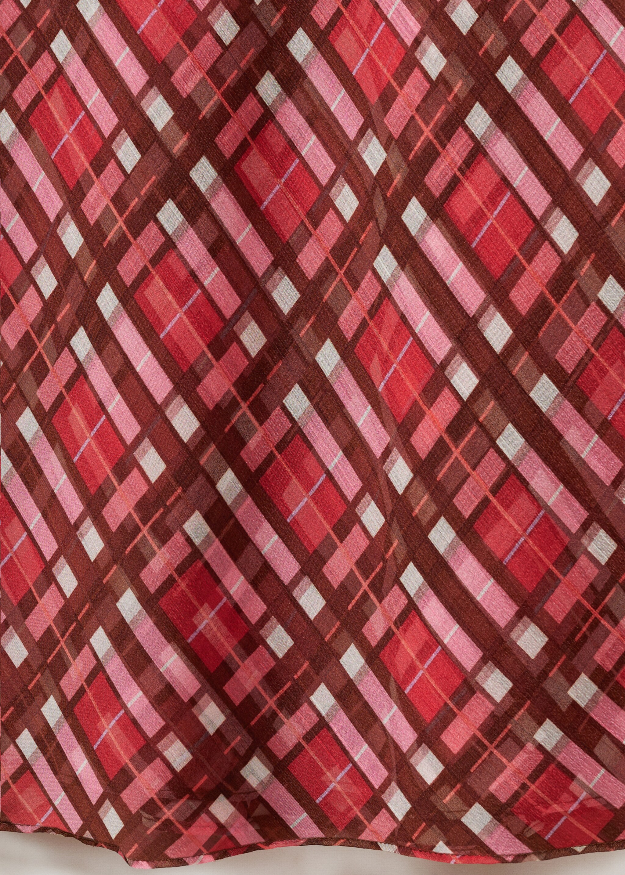 Checked long skirt - Details of the article 8, Maroon. Ref: 77064023-00.