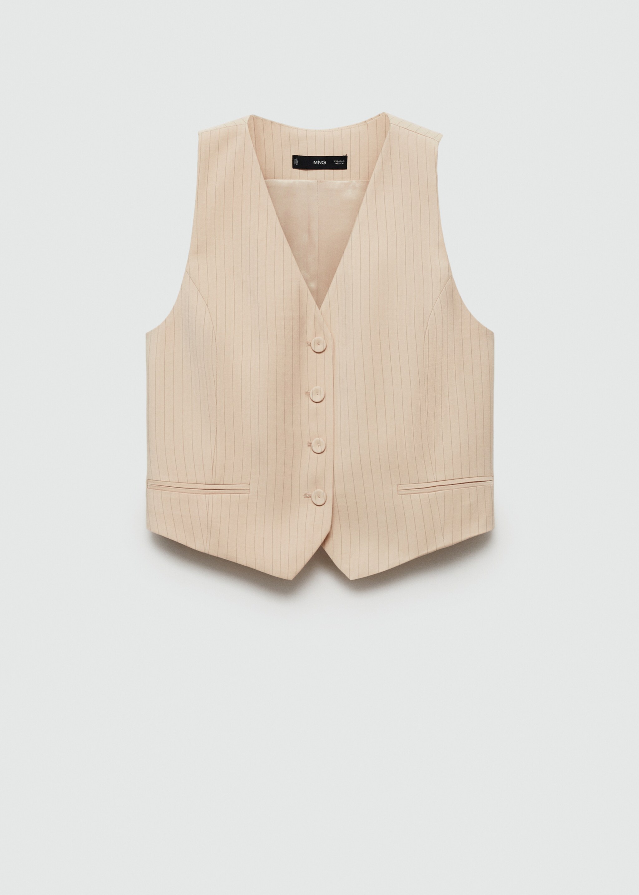 Striped suit waistcoat - Article without model, Beige. Ref: 77064025-00.