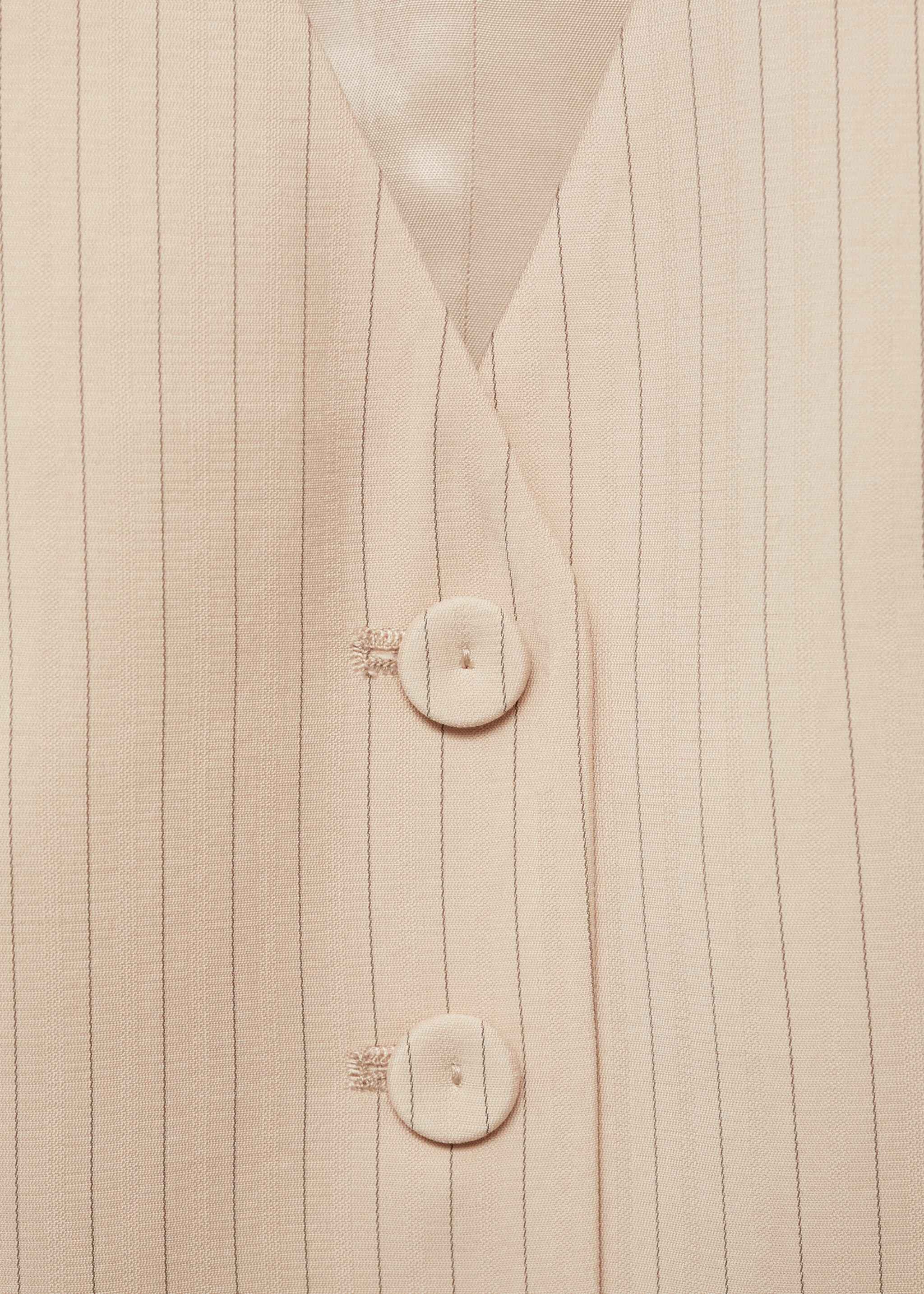 Striped suit waistcoat - Details of the article 8, Beige. Ref: 77064025-00.