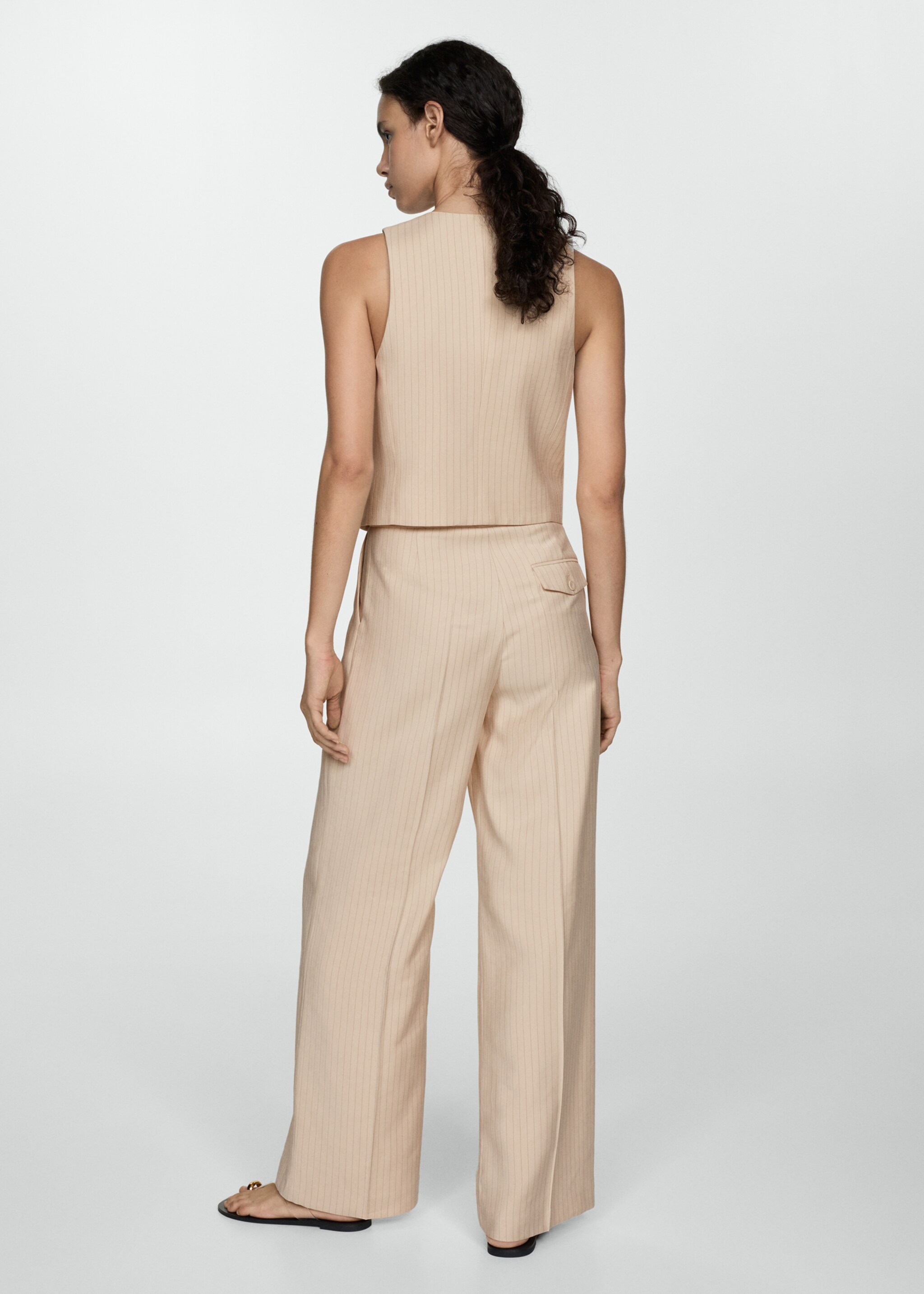 Striped suit waistcoat - Reverse of the article, Beige. Ref: 77064025-00.