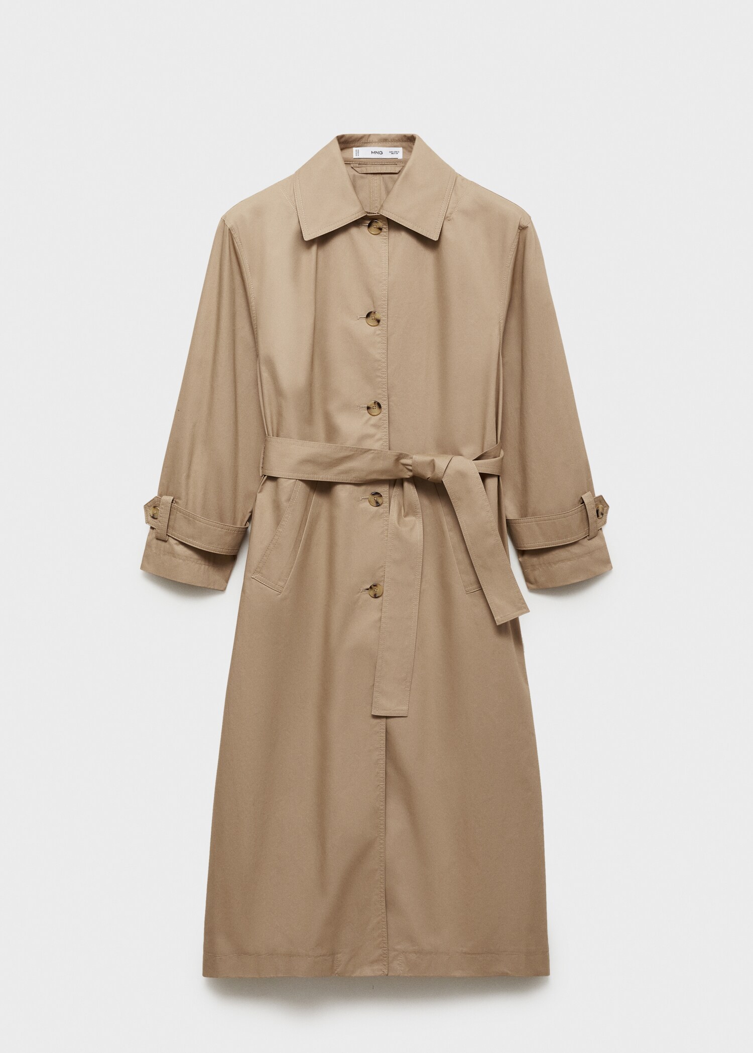 Cotton trench coat with shirt collar - Article without model