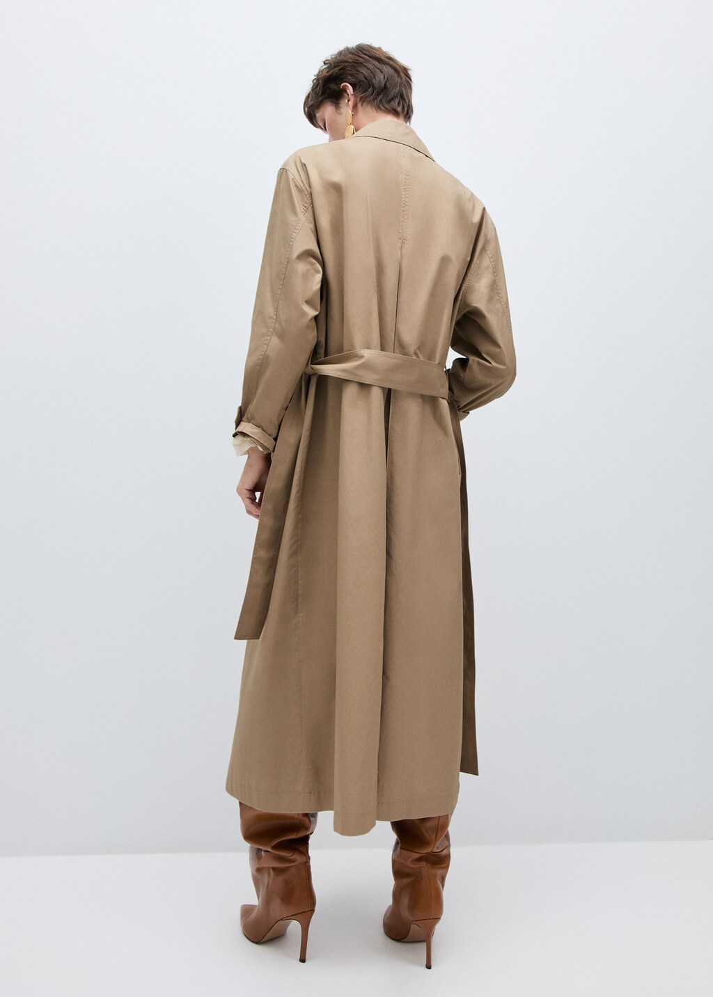ジャケット・アウター mulch way collar long trench coat Drapey-Trench-Coat-105WST?$large$