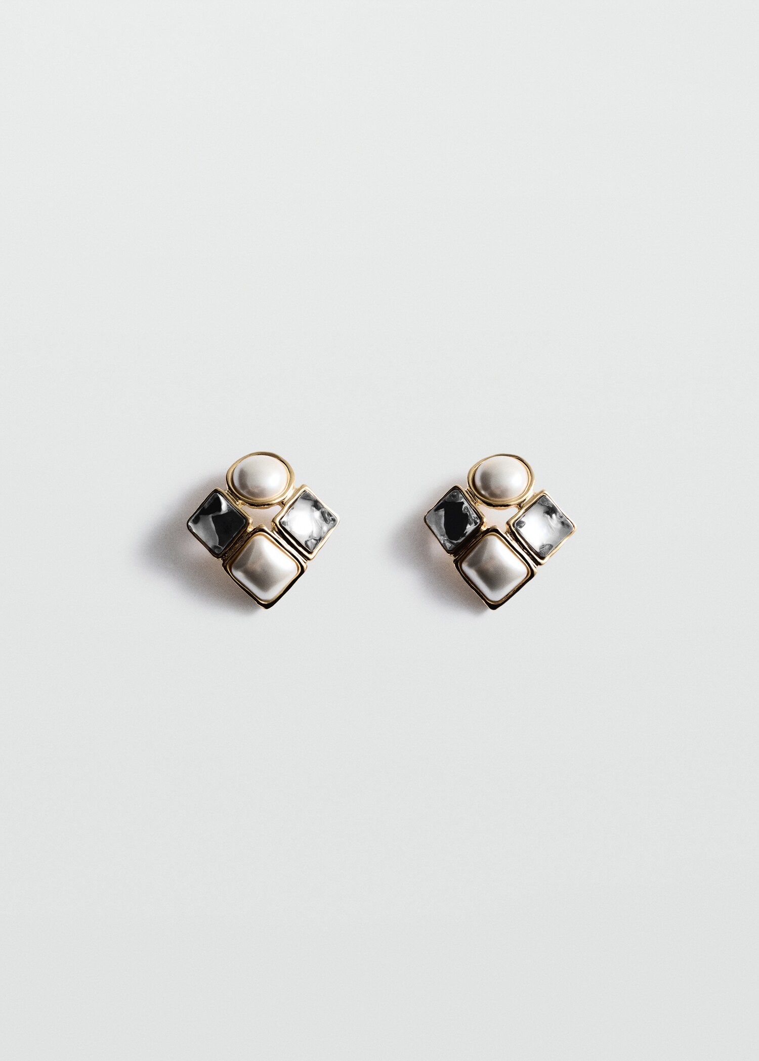 Combined square earrings - Article without model