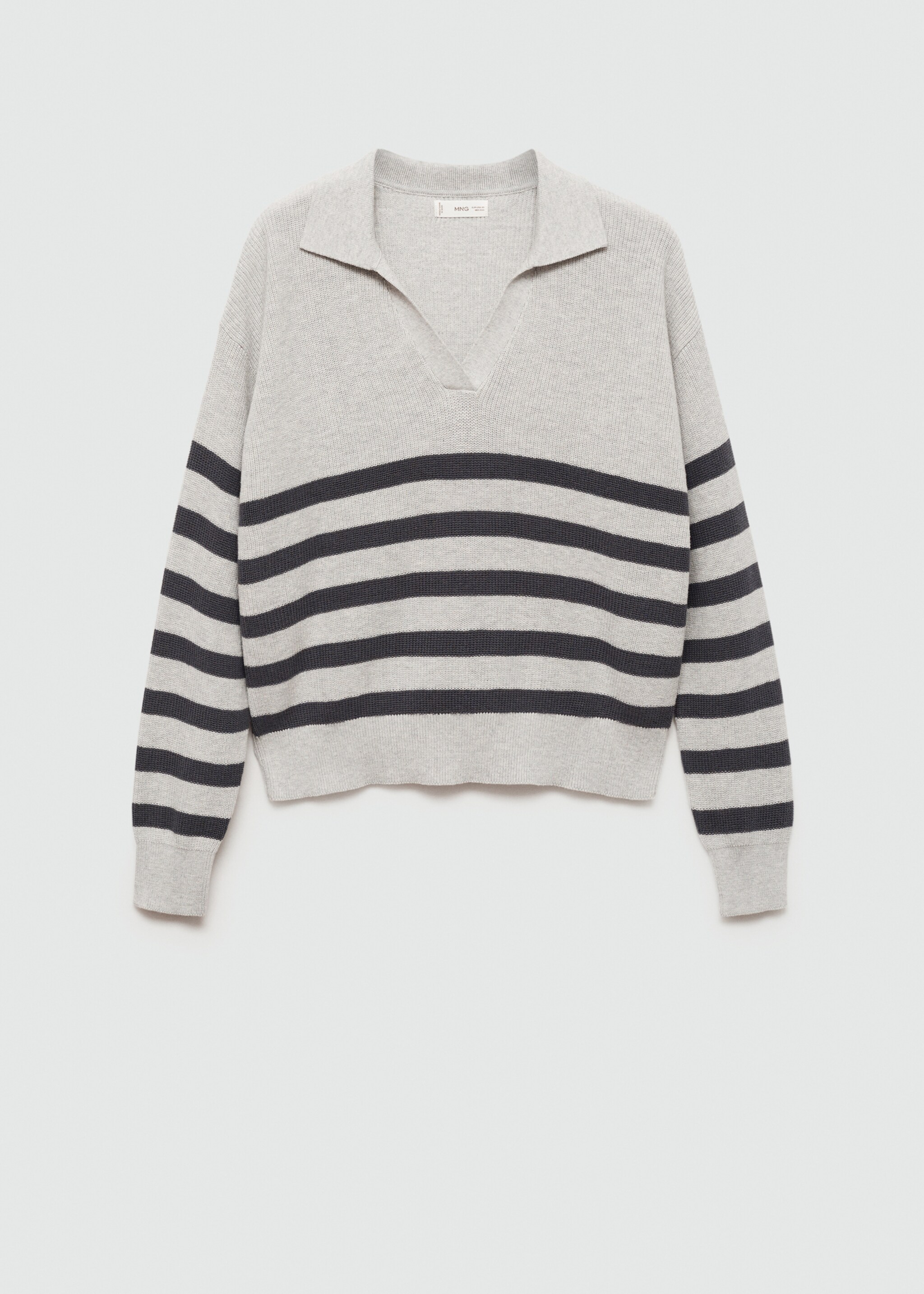 Gestreifter Strickpullover - Artikel ohne Model, Grau. Ref: 77064039-00.