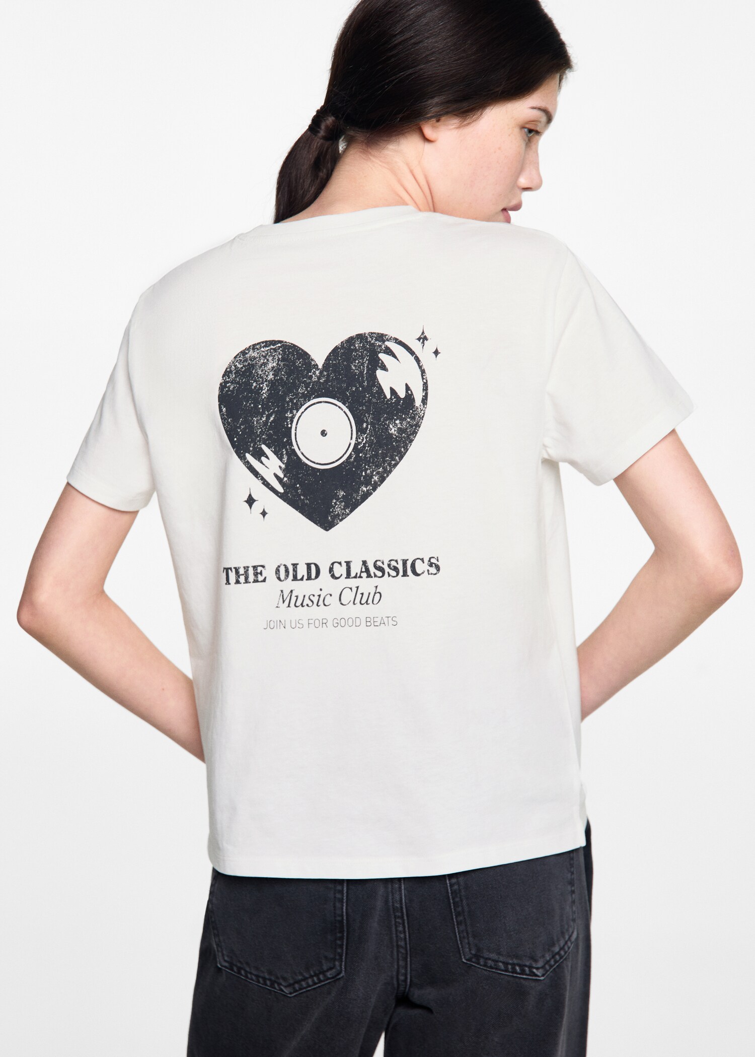 Bedrucktes Baumwoll-T-Shirt - Rückseite des Artikels