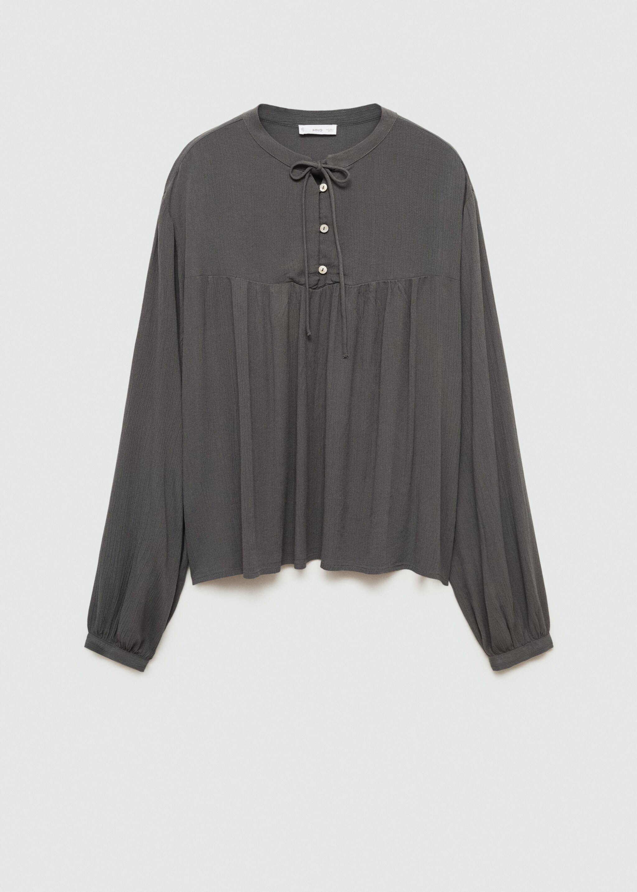 Fließende Bluse mit Schleifenkragen - Artikel ohne Model, Grün. Ref: 77064050-00.