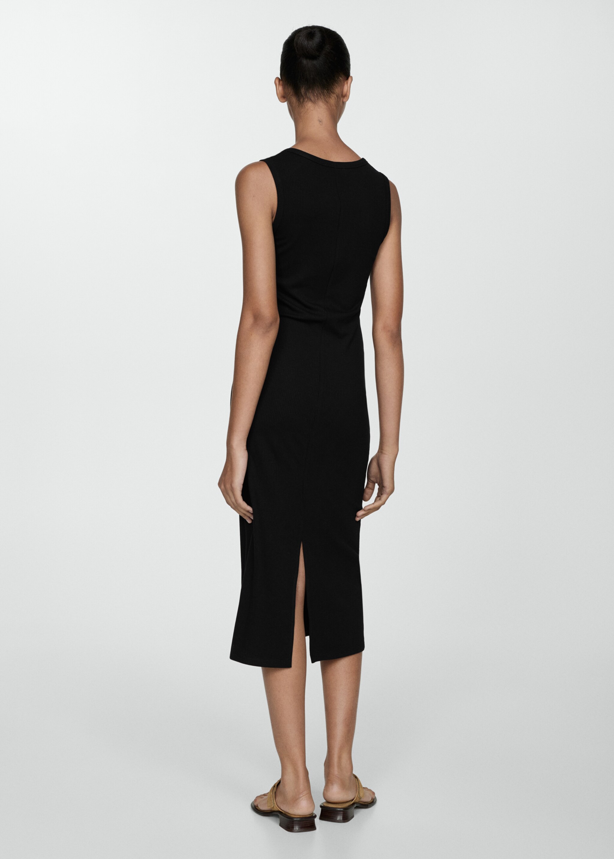 Vestido canalé botones - Reverso del artículo