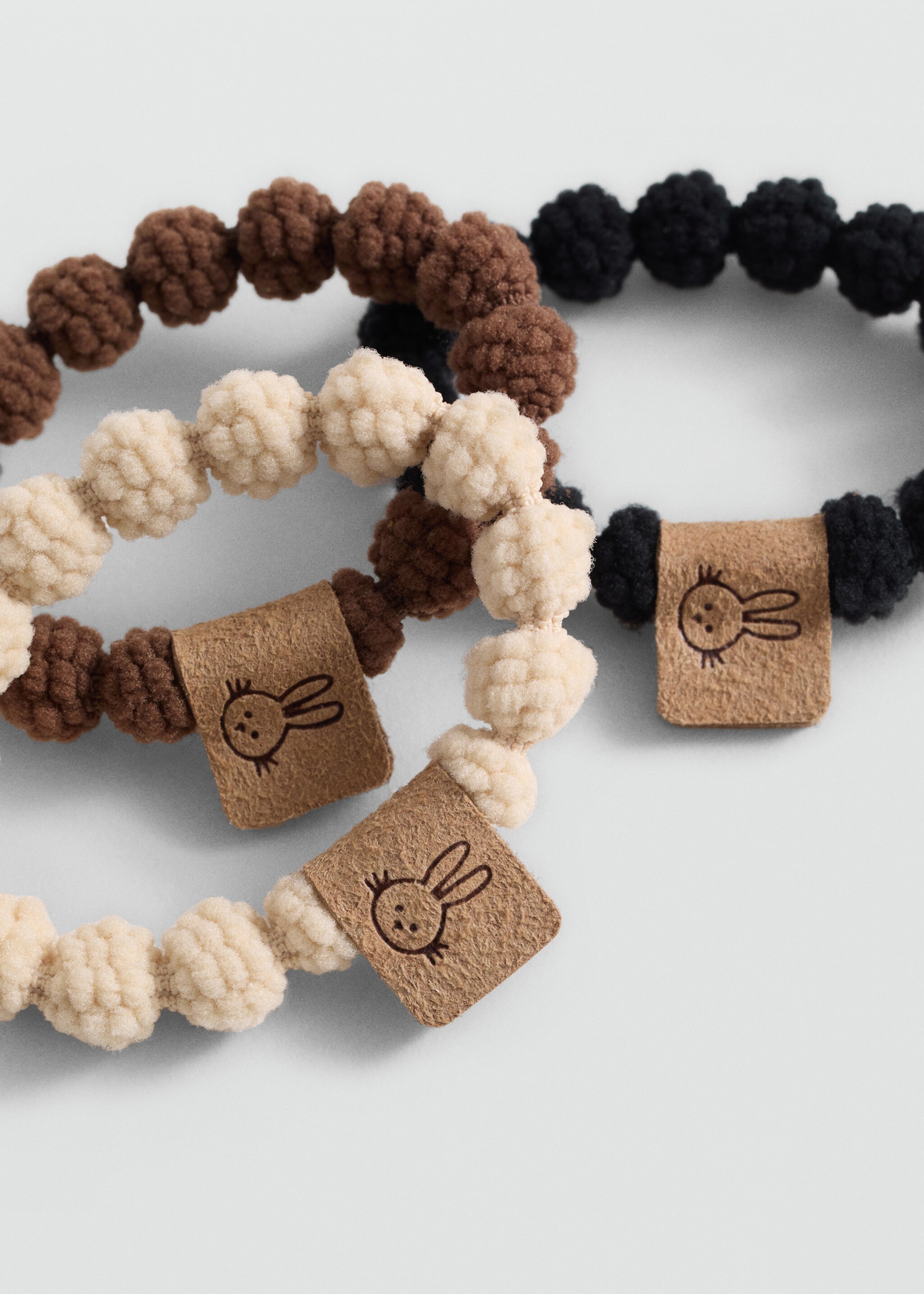 Ball hair tie 3 pack - Medium plane, Black. Ref: 77064055-00.