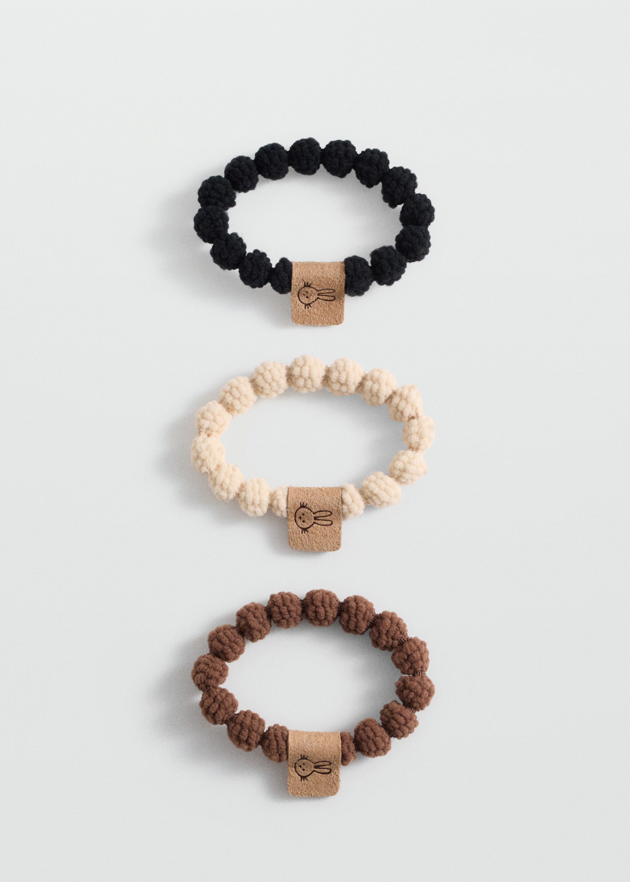 Ball hair tie 3 pack - Article without model, Black. Ref: 77064055-00.