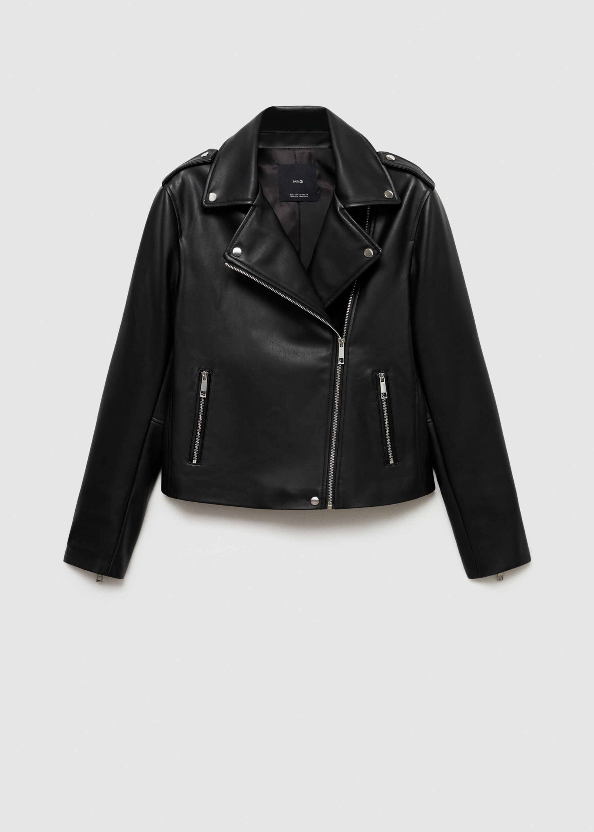 Cazadora biker efecto piel - Artículo sin modelo, Negro. Ref: 77064057-00.