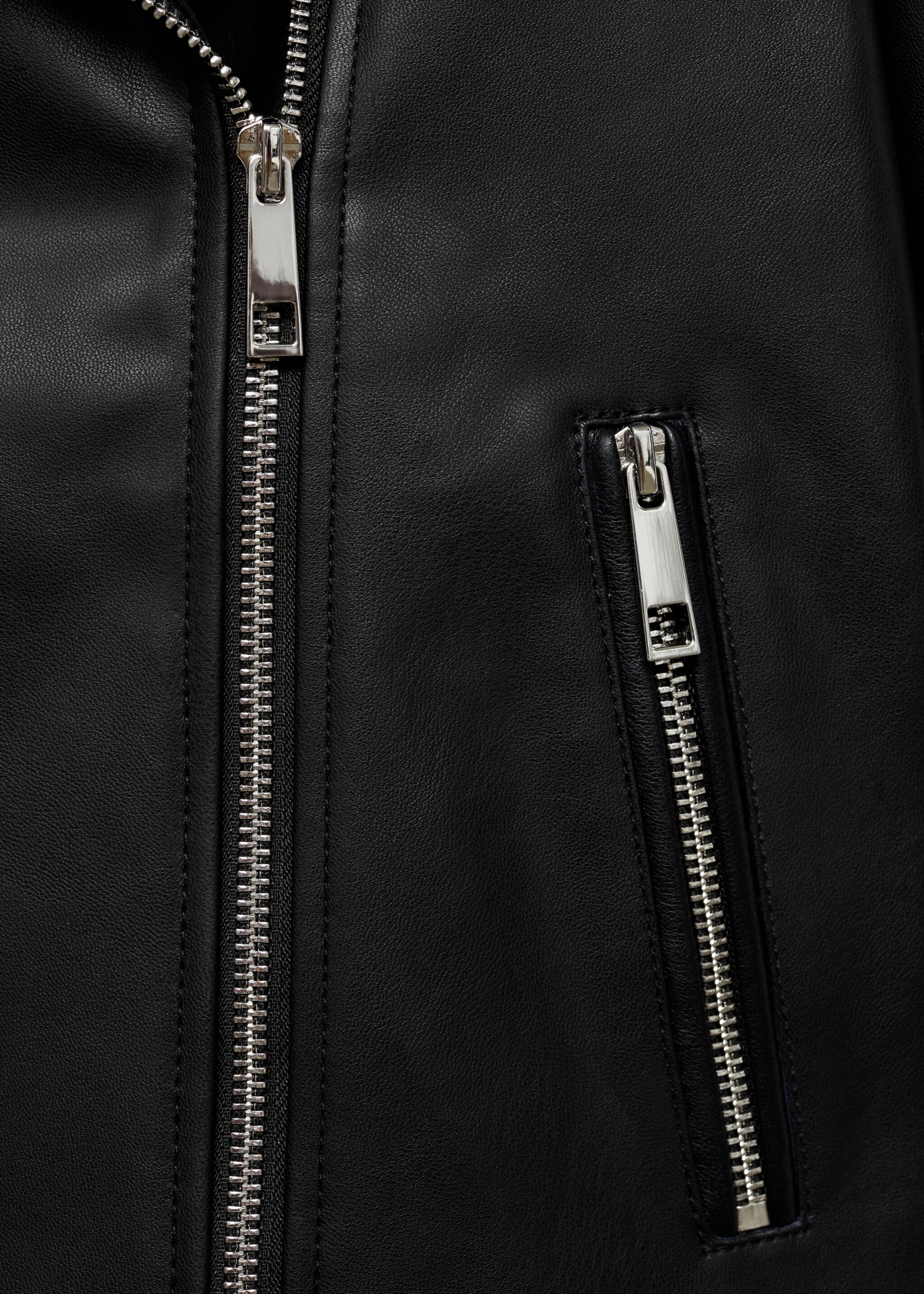 Cazadora biker efecto piel - Detalle del artículo 0, Negro. Ref: 77064057-00.