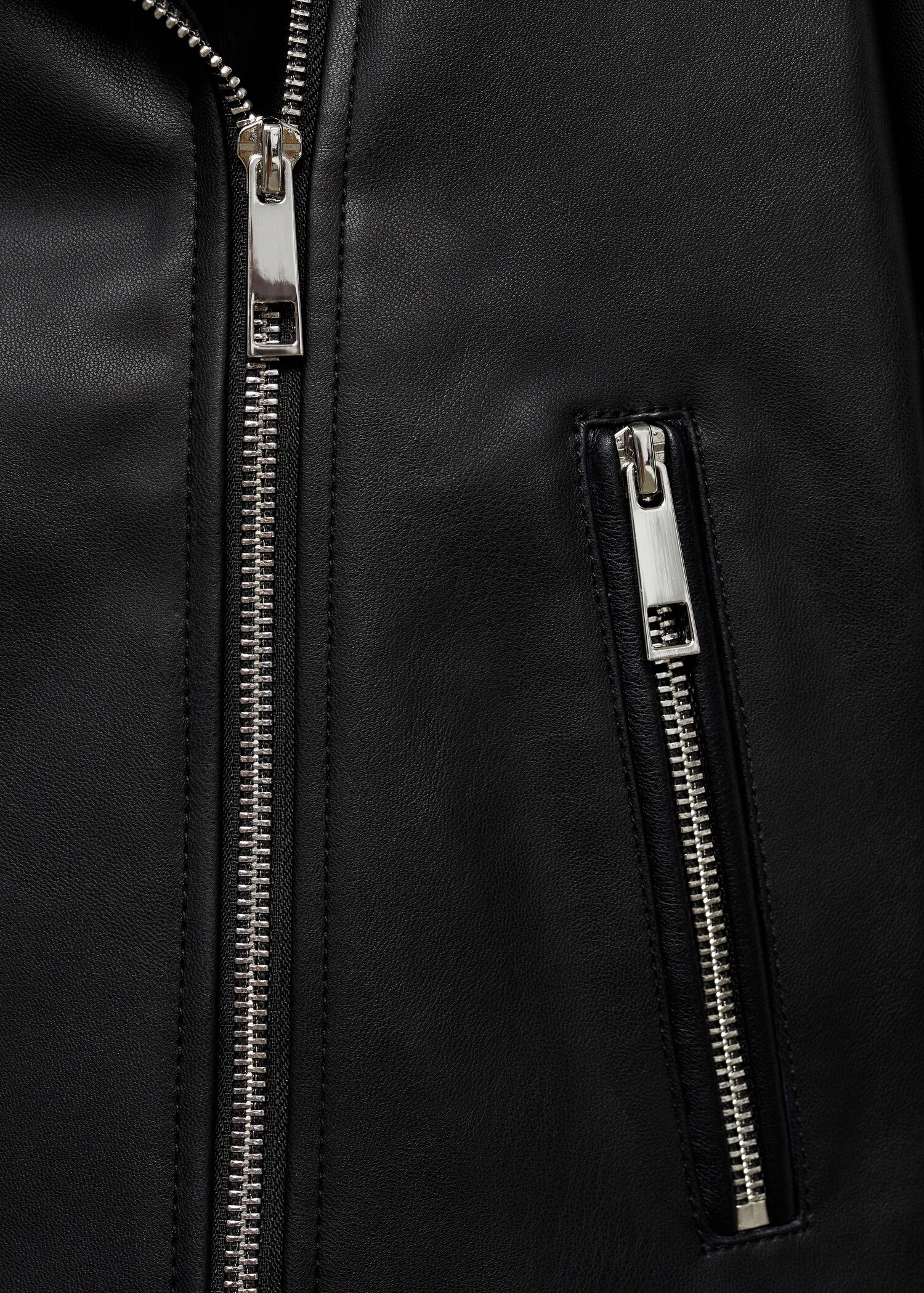 Leather-effect biker jacket - Details of the article 0