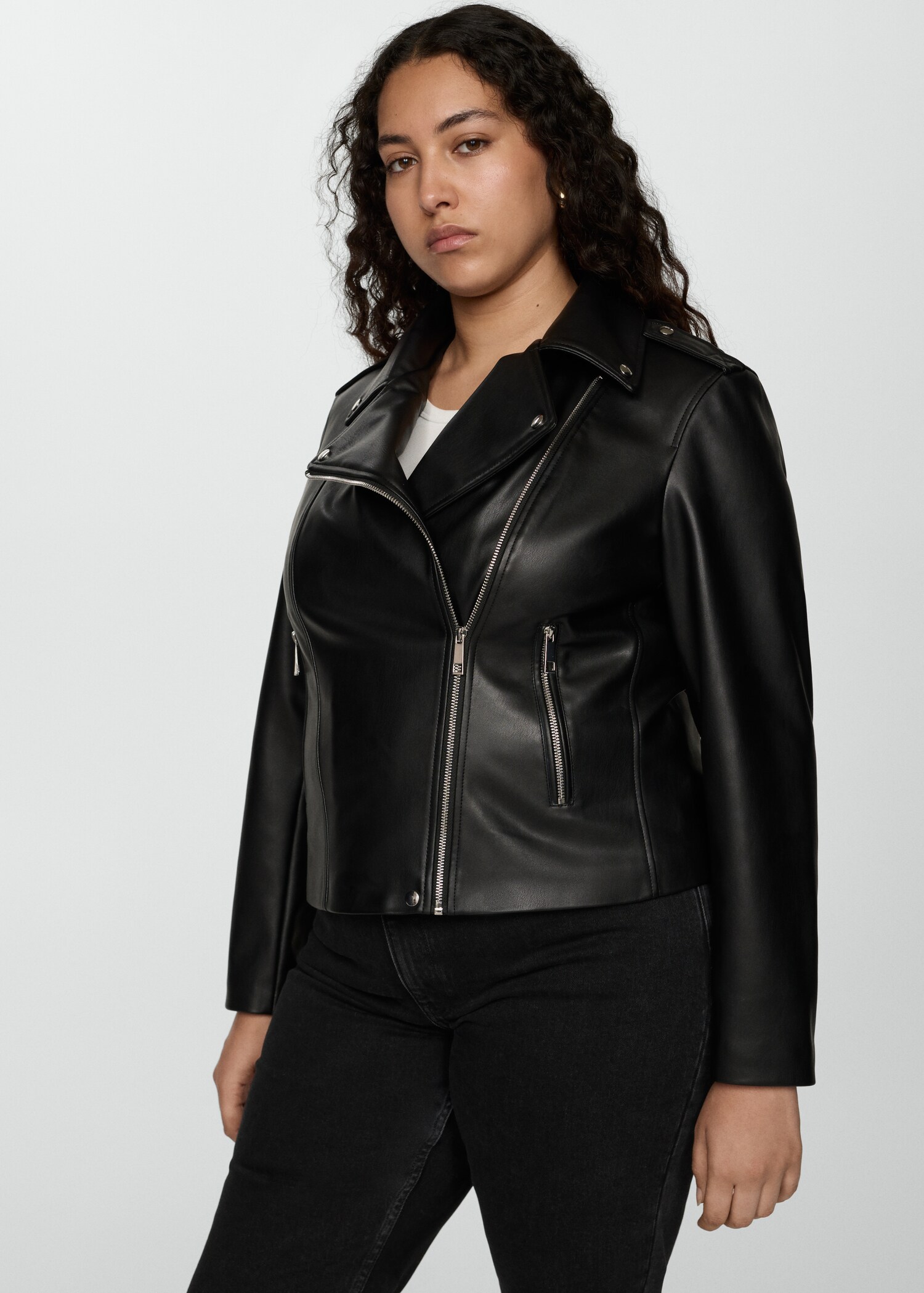 Leather-effect biker jacket - Details of the article 5