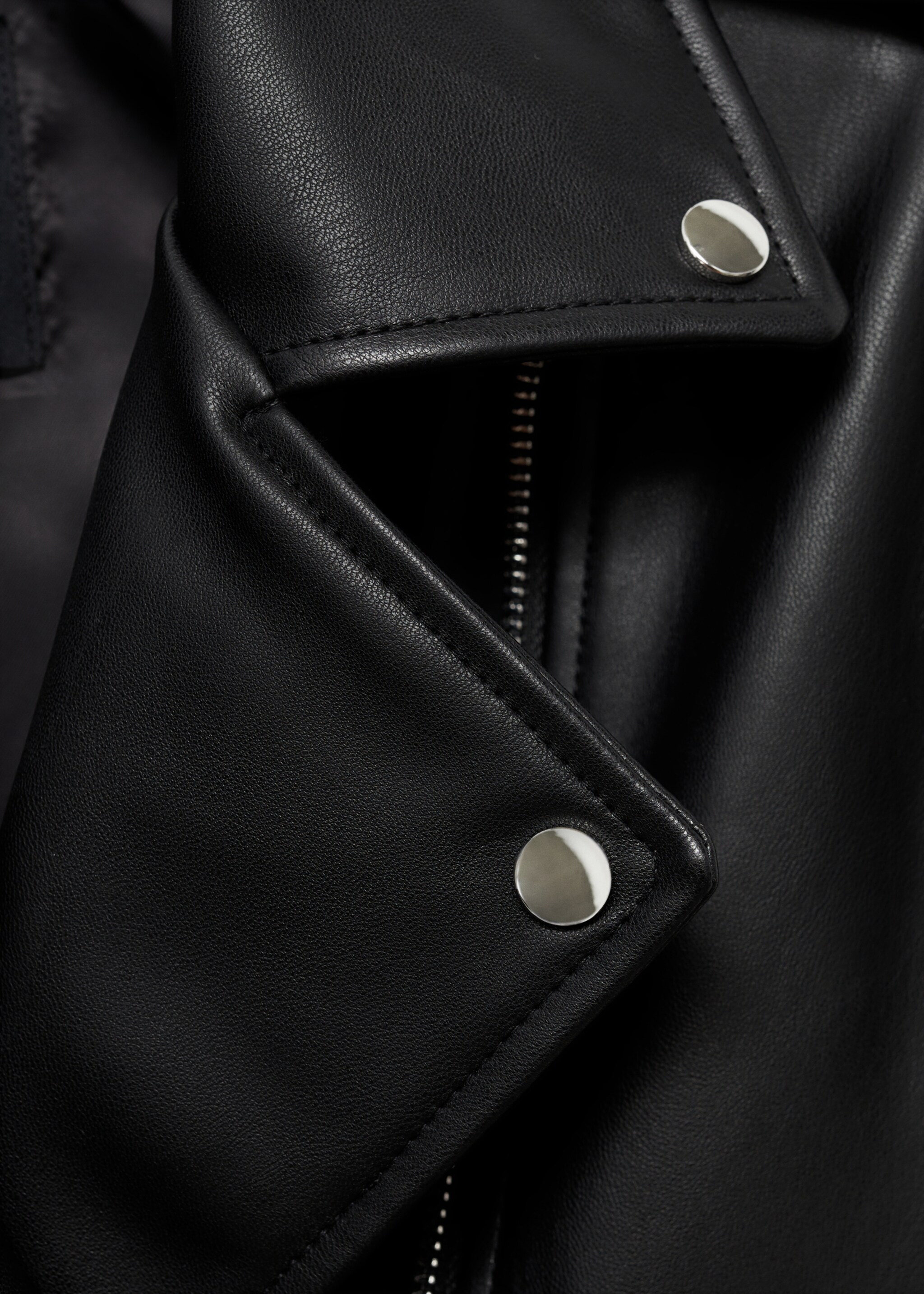 Cazadora biker efecto piel - Detalle del artículo 8, Negro. Ref: 77064057-00.