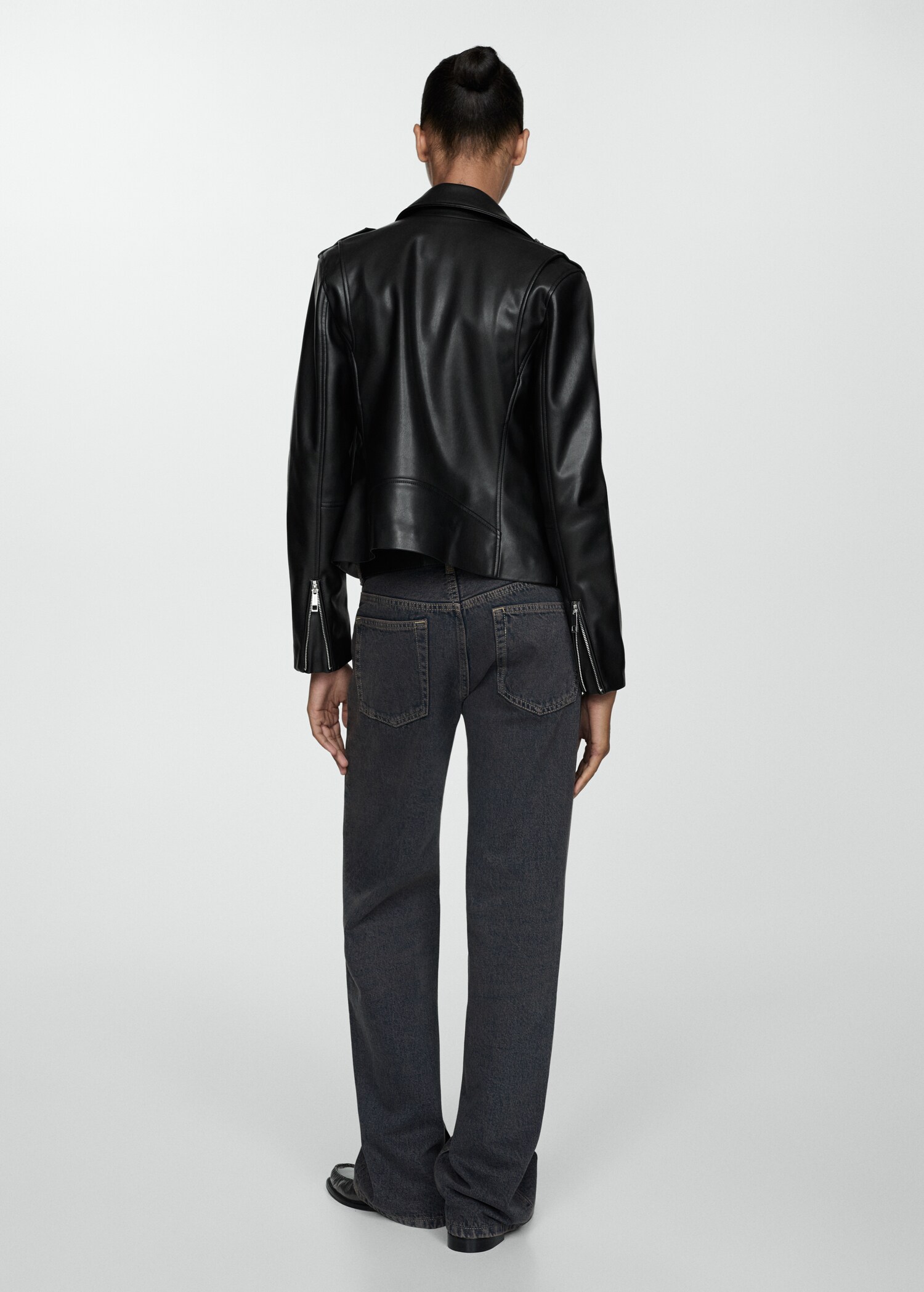 Leather-effect biker jacket - Reverse of the article