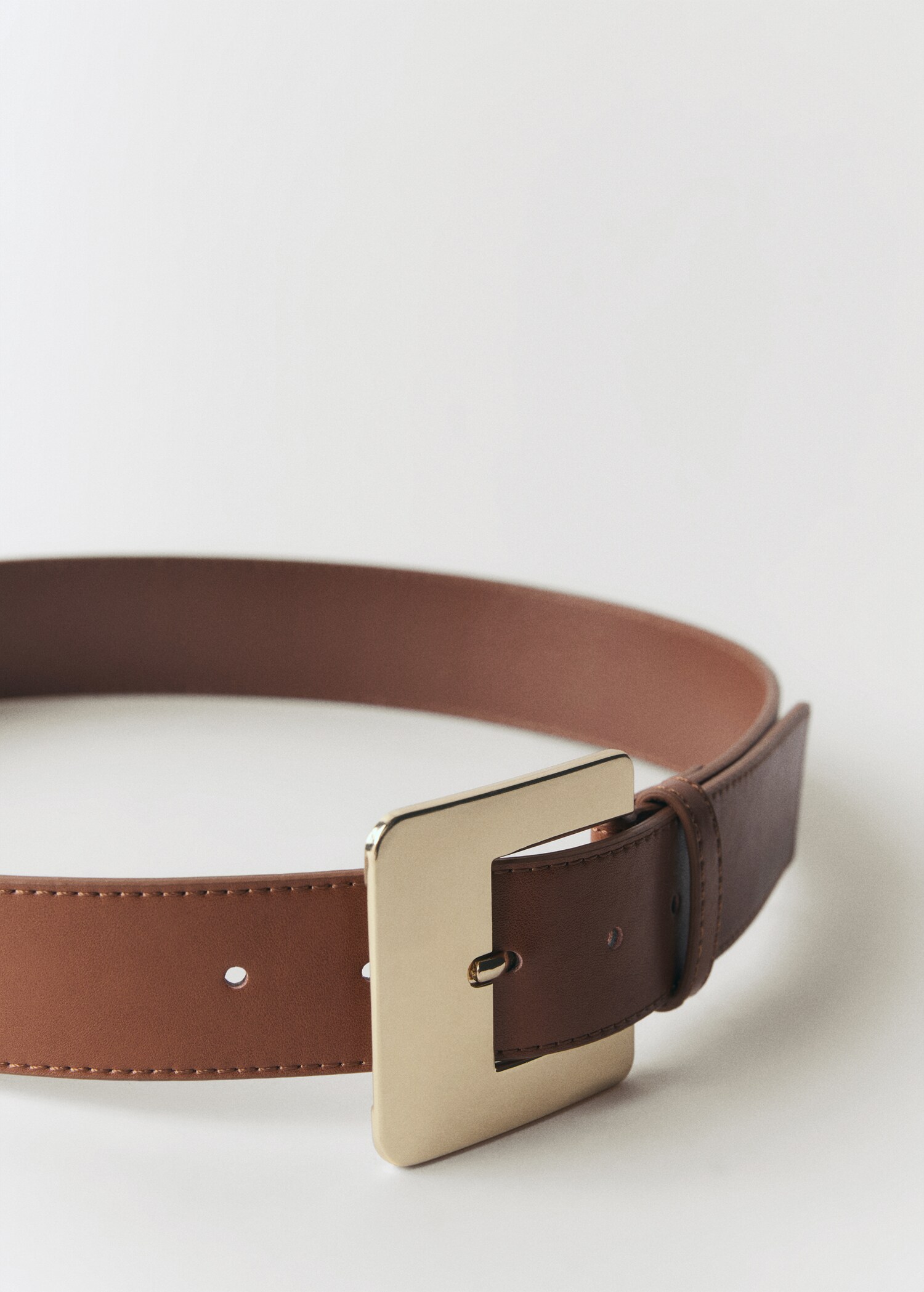 Maxi buckle leather belt - Medium plane