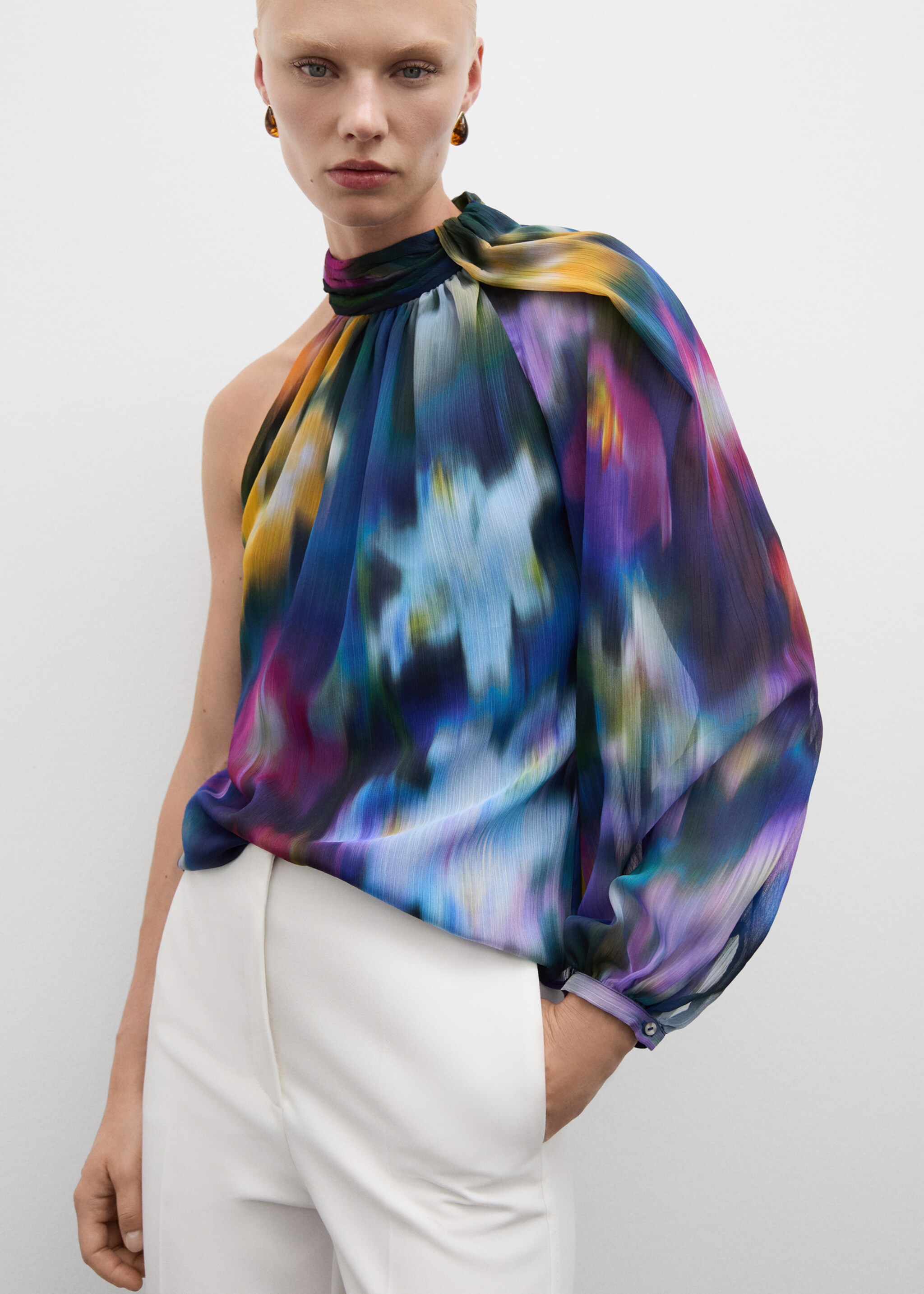 Asymmetrical printed blouse - Medium plane