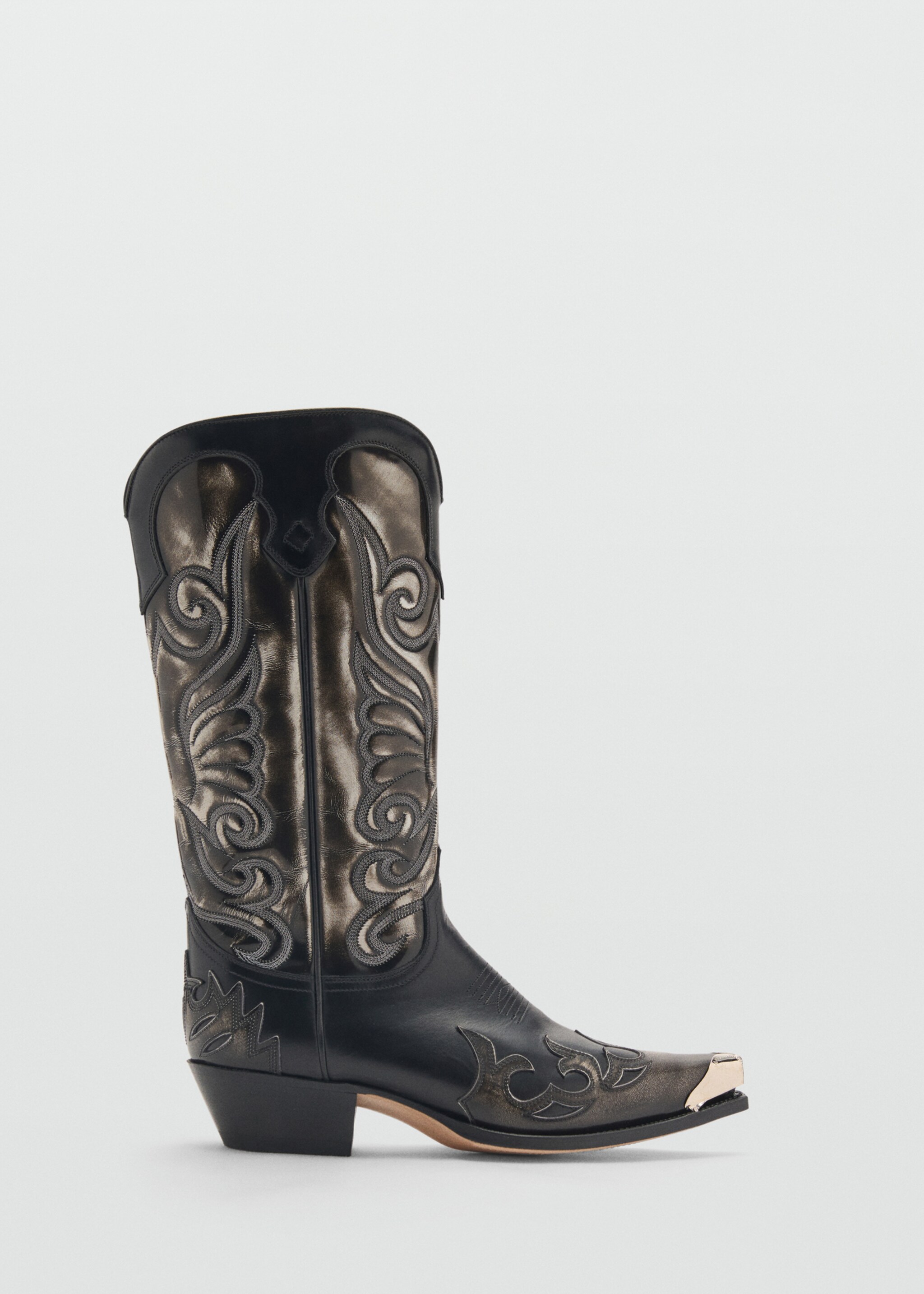 Two-tone leather cowboy boots - Article without model, Brown. Ref: 77064072-00.