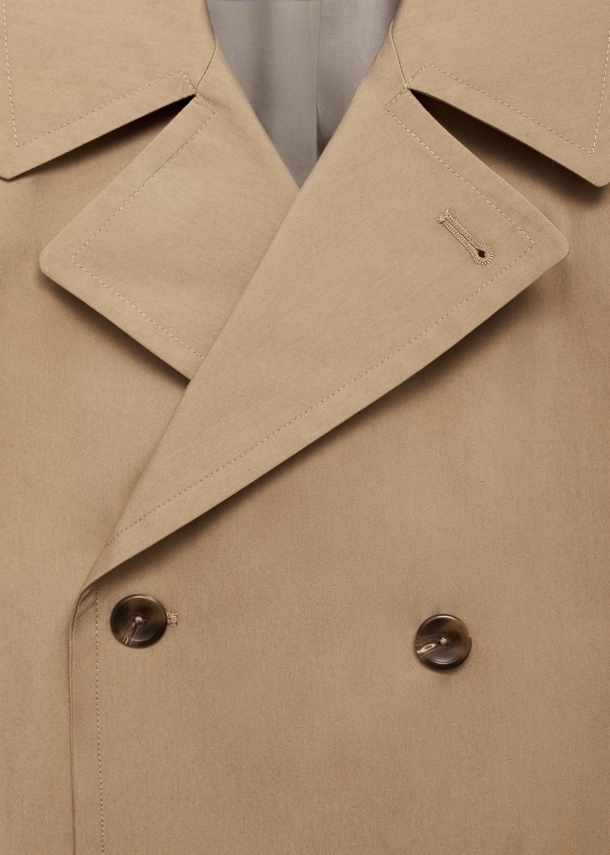 Kurzer Baumwoll-Trenchcoat - Detail des Artikels 8, Mittelbraun. Ref: 77064432-00.